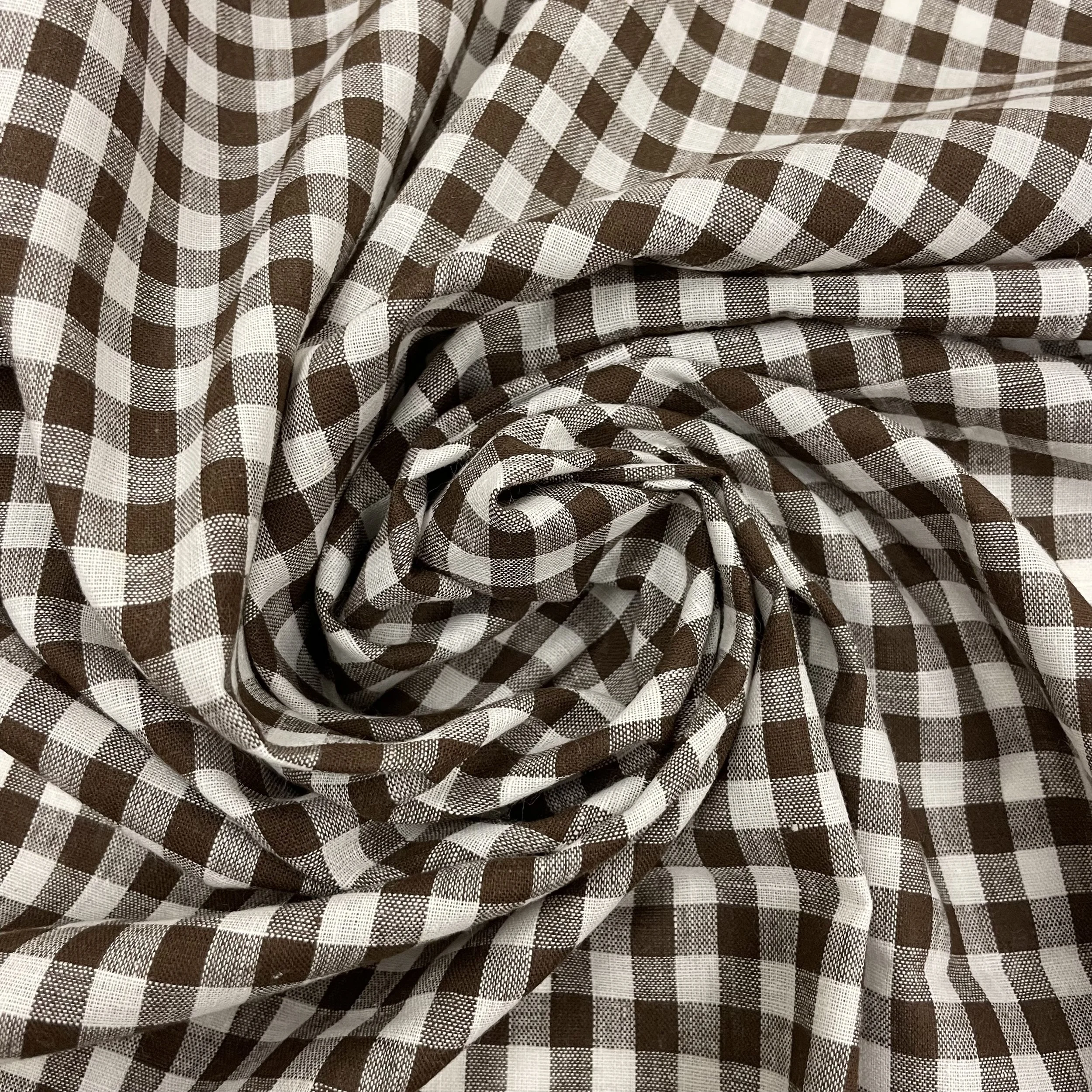 Hey Sew Sister - Cocoa - Chocolate Brown and White Cotton Gingham Fabric 4.jpeg