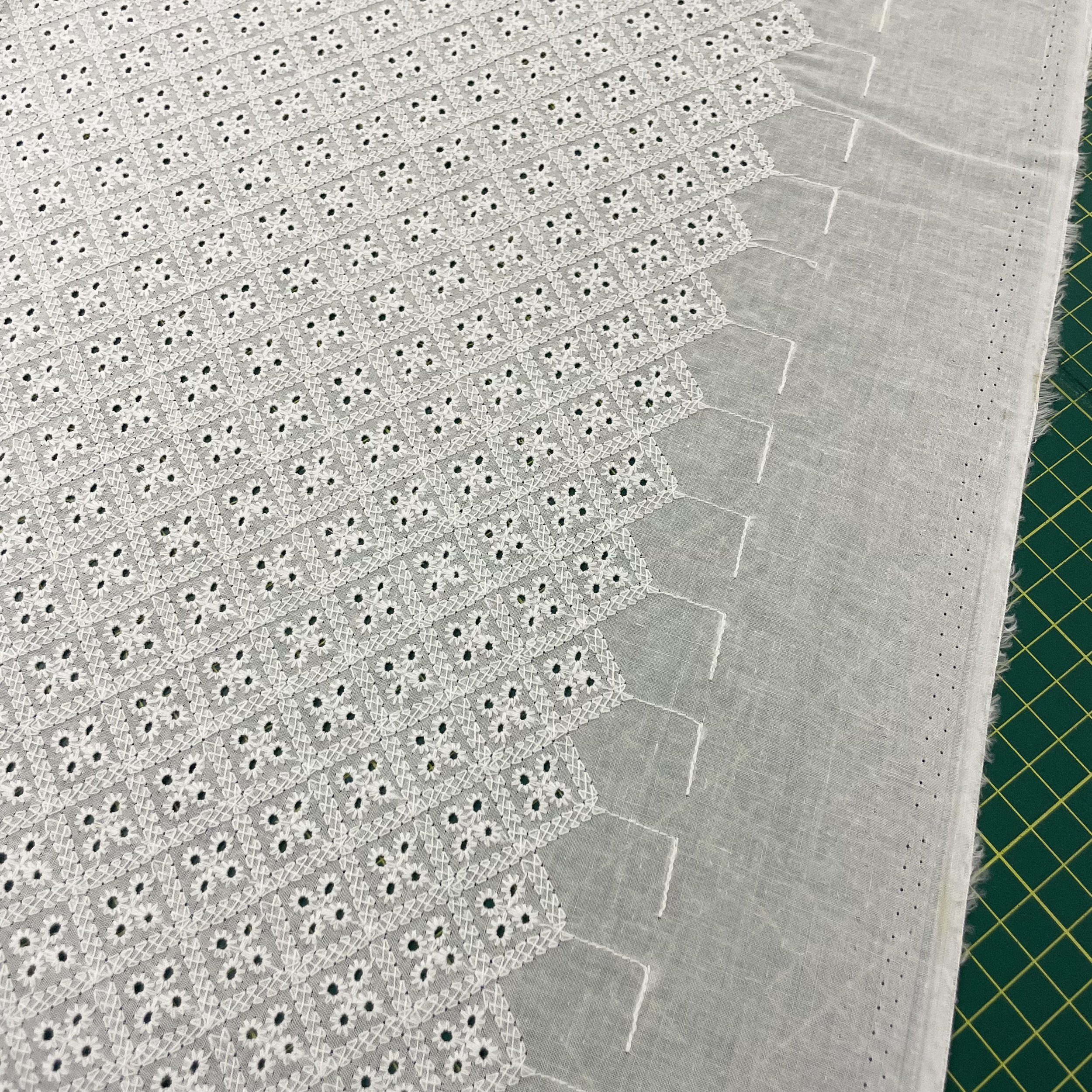 Hey Sew SIster - Eyelet Embroidered Cotton Fabric - Tiny Flower Trellis - White 1.jpeg