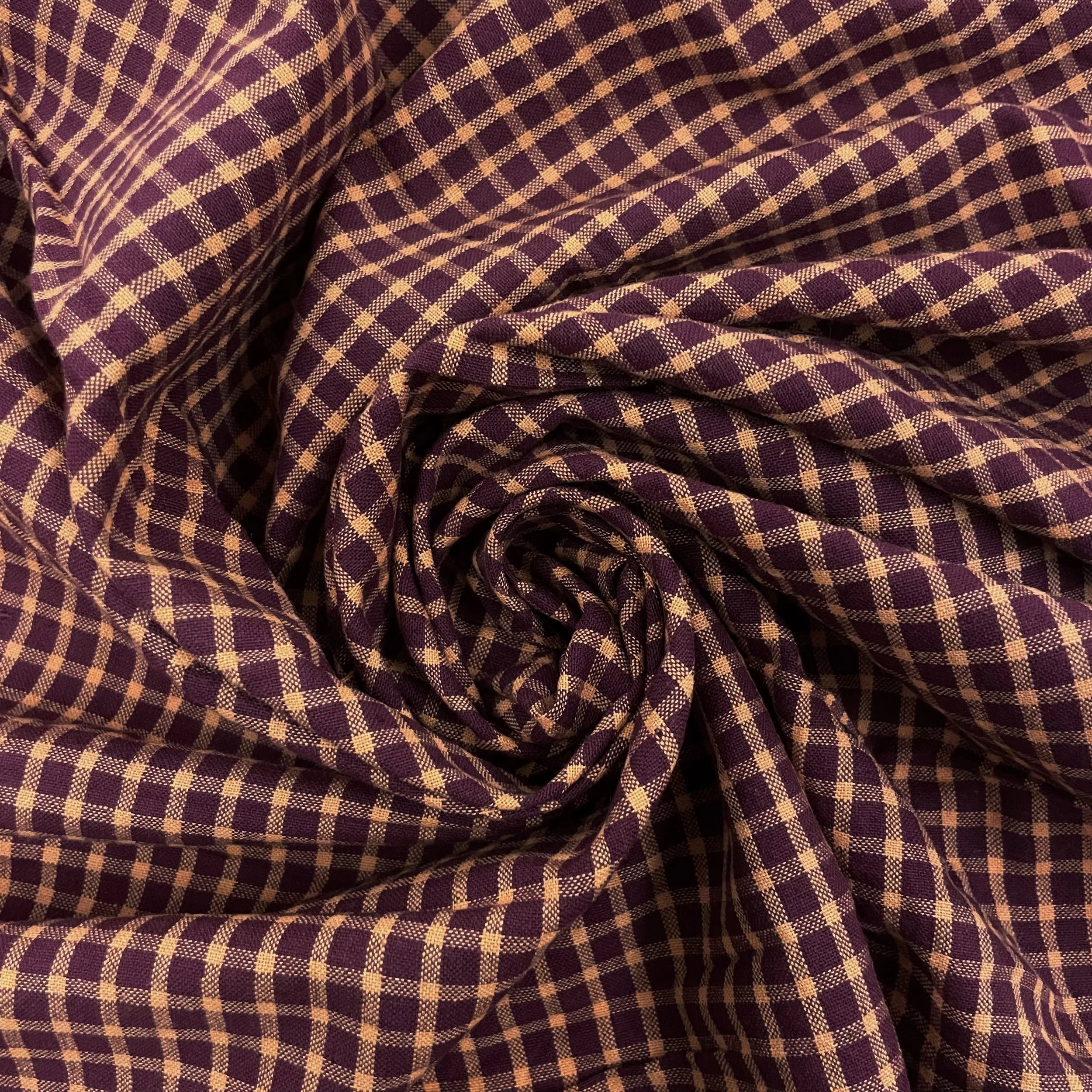 Hey Sew Sister - Handloom Hand Woven Yarn Dyed Cotton Fabric Check Plaid GIngham Stripe - Burgundy and Orange - Aberfeldy 3.jpeg