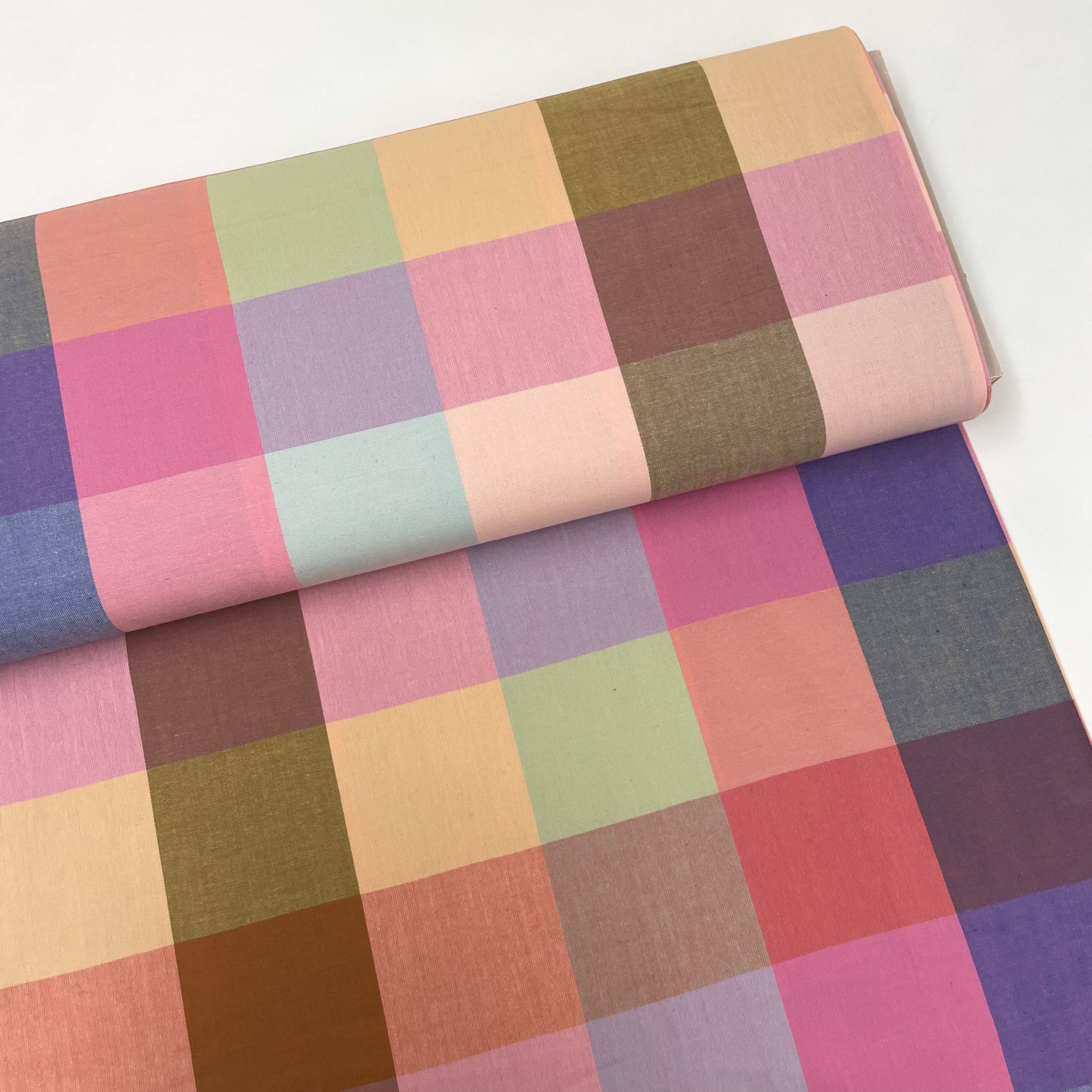 Hey Sew Sister - Fableism Supply Co - Midsommar Check from Swedish Holiday Collection by The House that Lars Built - Rainbow Pastel Yarn Dyed Cotton Fabric 1.jpeg