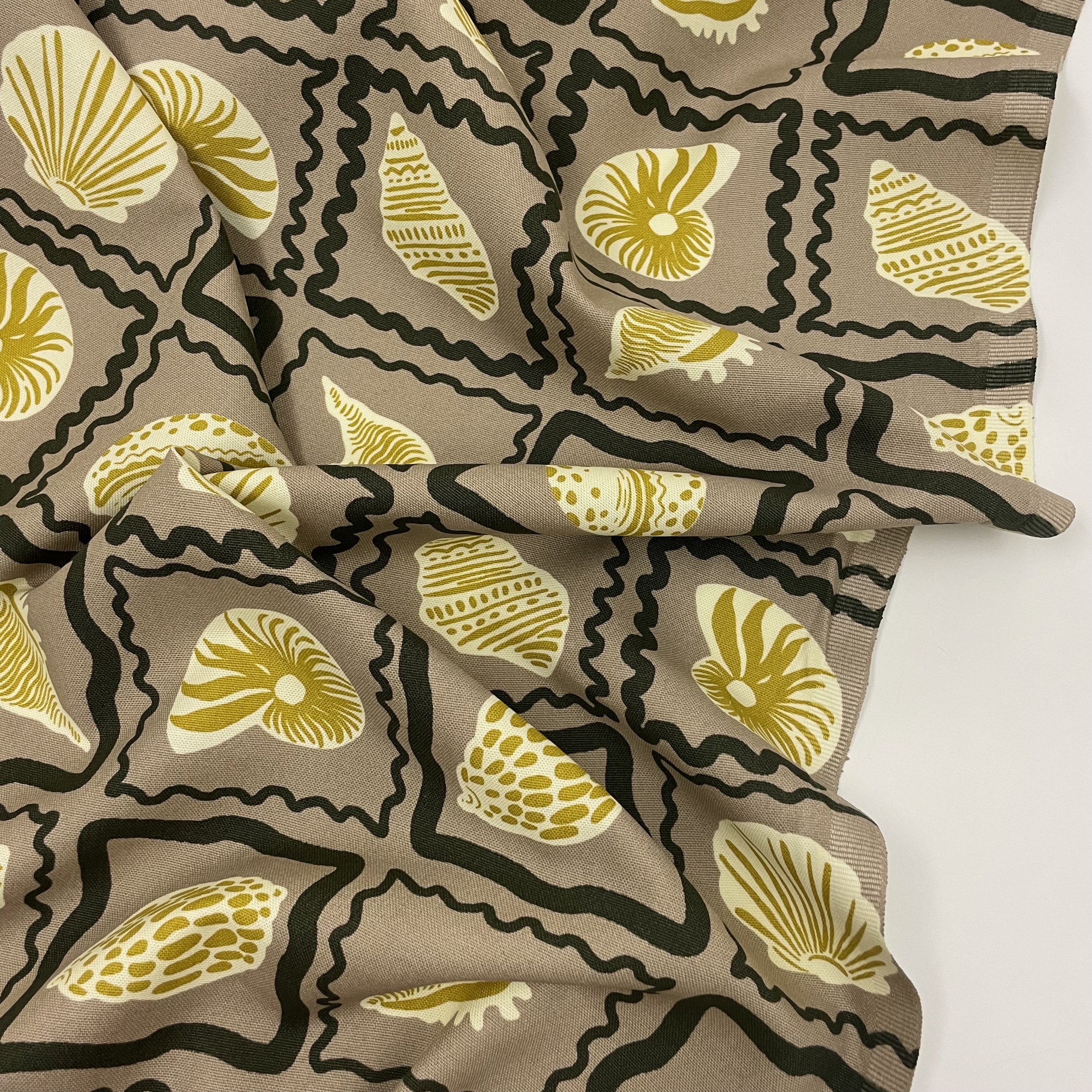 Hey Sew Sister - Daria - Shell Print Cotton Canvas Fabric - Sand 2.jpeg