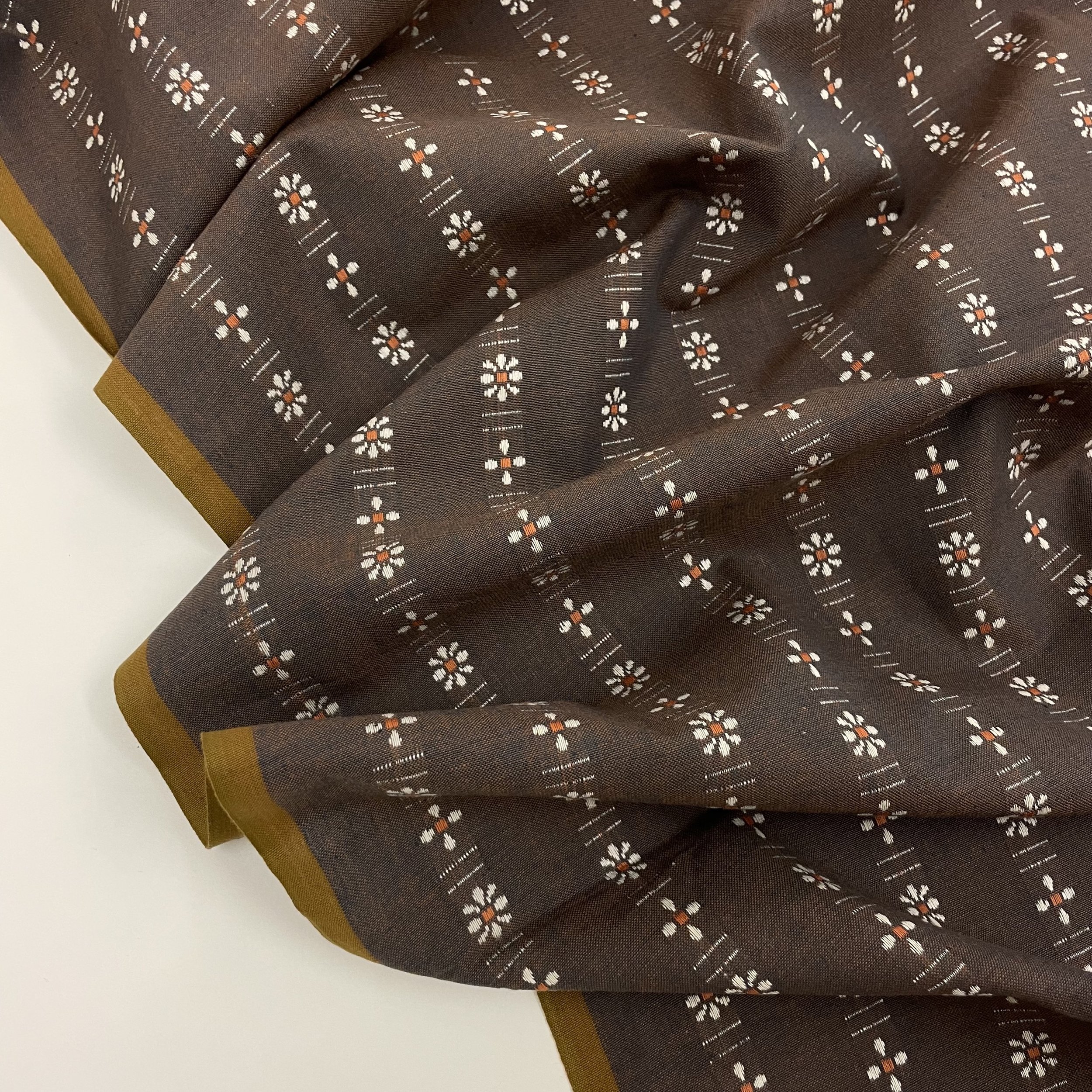 Hey Sew Sister - Fableism - Homestead Daisy from Forest Forage - Brown Yarn Dyed Daisy Floral Cotton Fabric 2.jpeg
