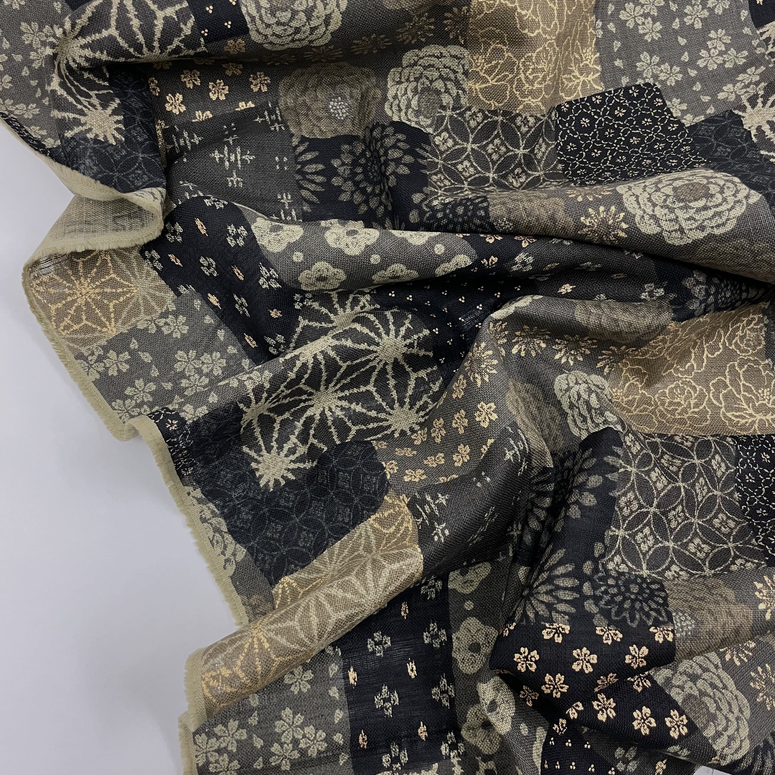 Hey Sew Sister - Sevenberry - Japanese Fabrics - Golden Harmony Japanese Patchwork Cotton Fabric - Grey Black 2.jpeg