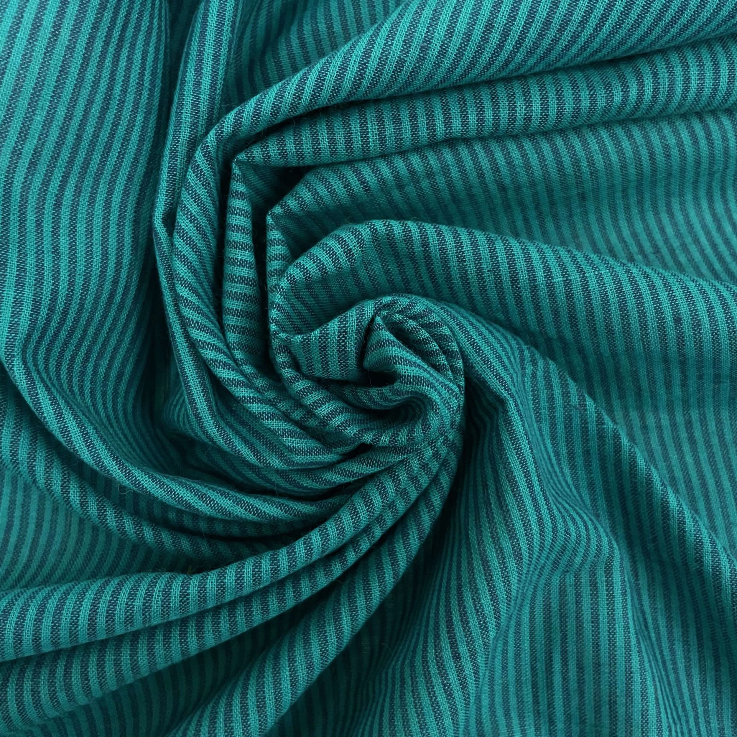 Hey Sew Sister - Indian Yarn Dyed Handloom Cotton Stripe Fabric - Teal and Navy3.jpg