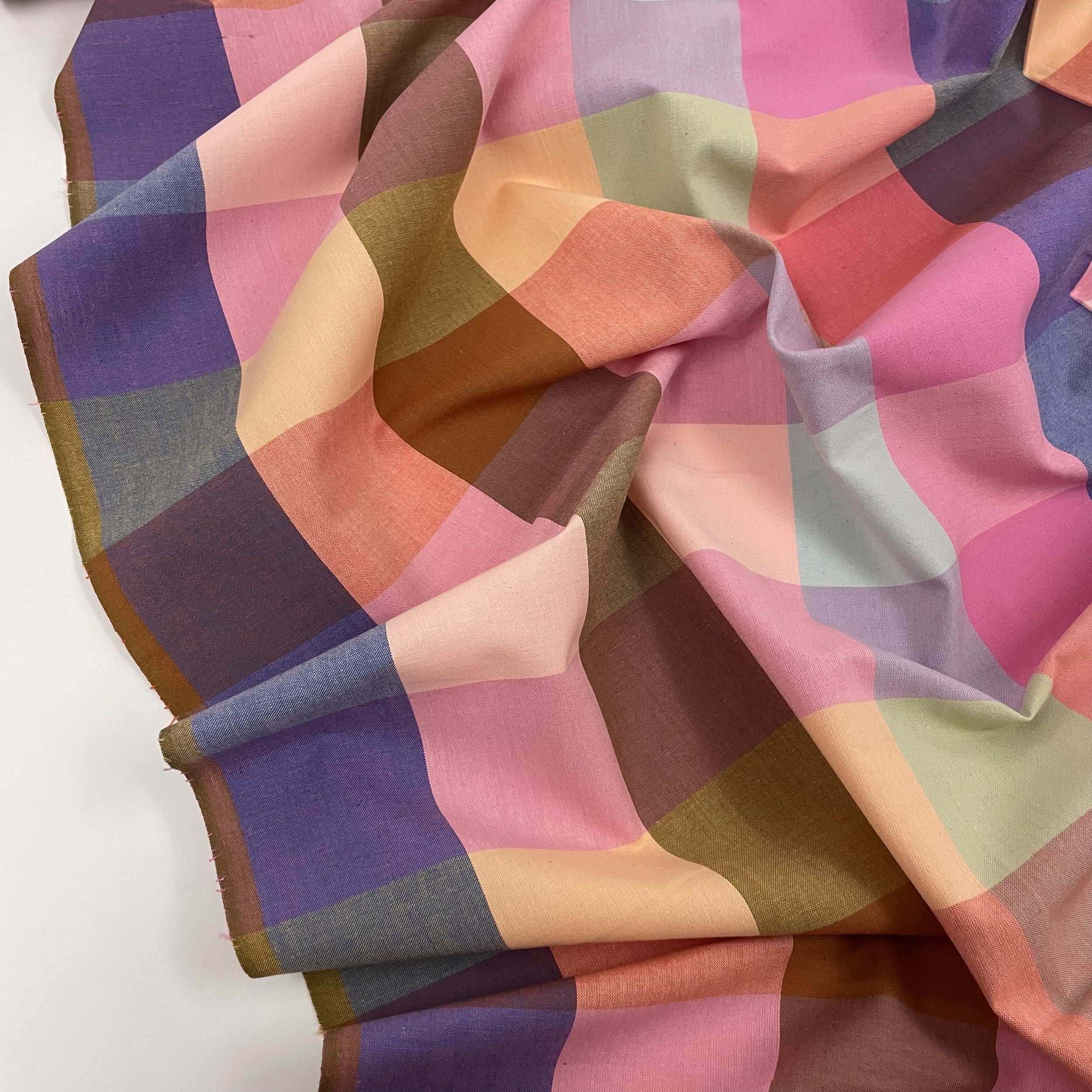 Hey Sew Sister - Fableism Supply Co - Midsommar Check from Swedish Holiday Collection by The House that Lars Built - Rainbow Pastel Yarn Dyed Cotton Fabric 2.jpeg