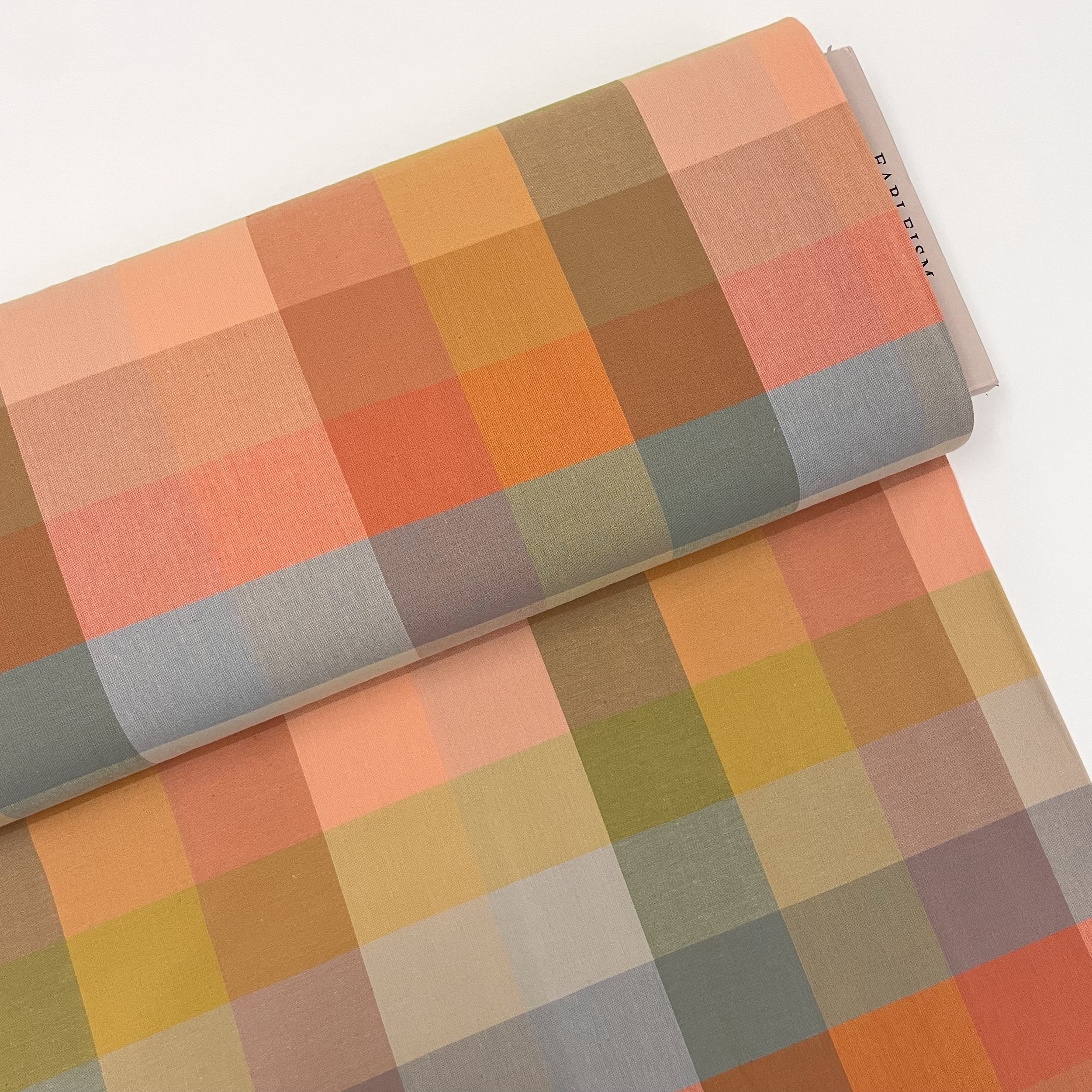 Hey Sew Sister - Fableism - Retro Happy Checkers - Lumiere Collection - Pastel Rainbow Check Cotton Fabric 1.jpeg