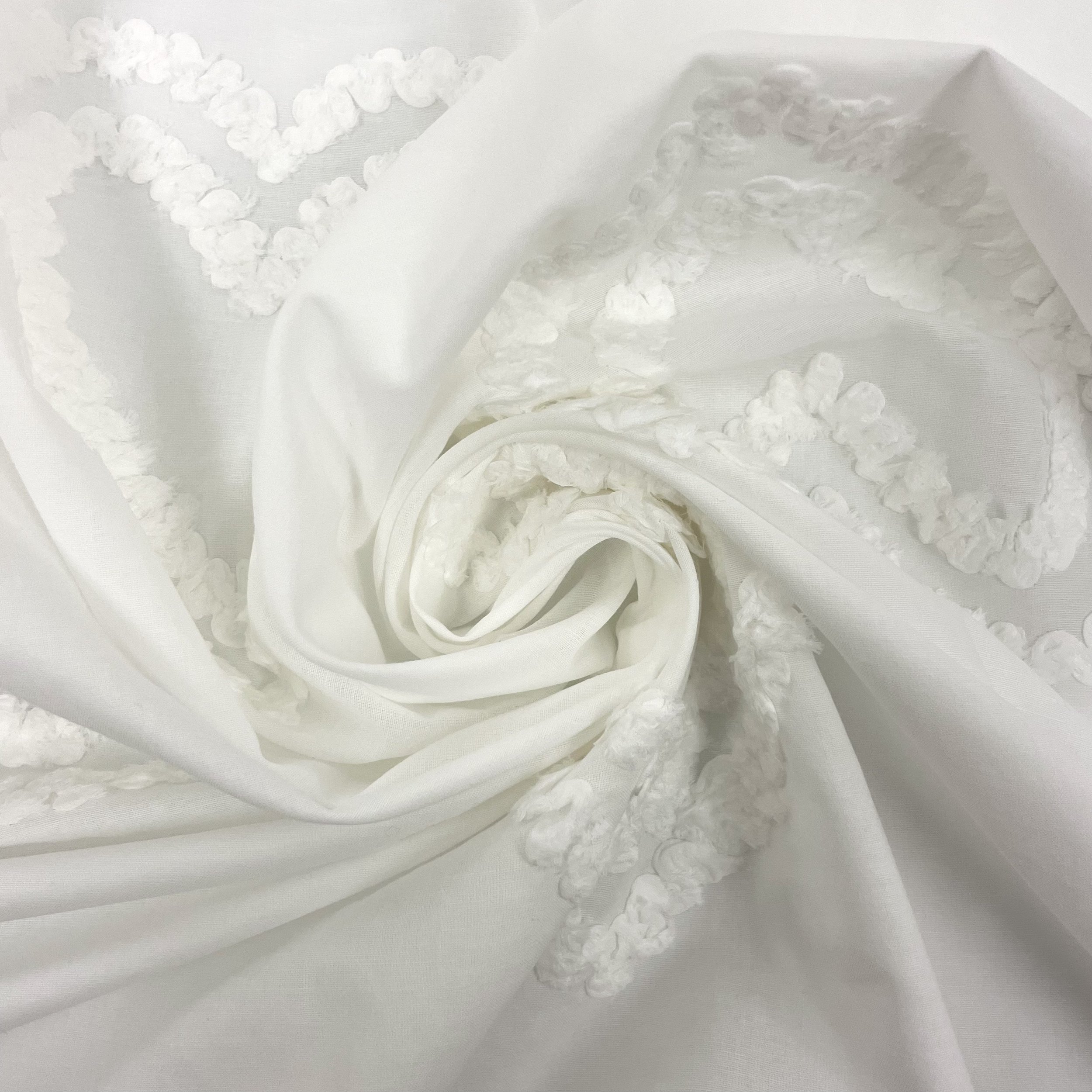 Hey Sew Sister - Mon Coeur - White Heart Embroidered Cotton Fabric 5.jpeg