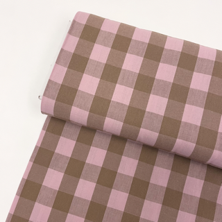 Hey Sew Sister - Chesney Check Yarn Dyed Cotton Gingham Fabric - Waffle Brown Pink 1 Small.png