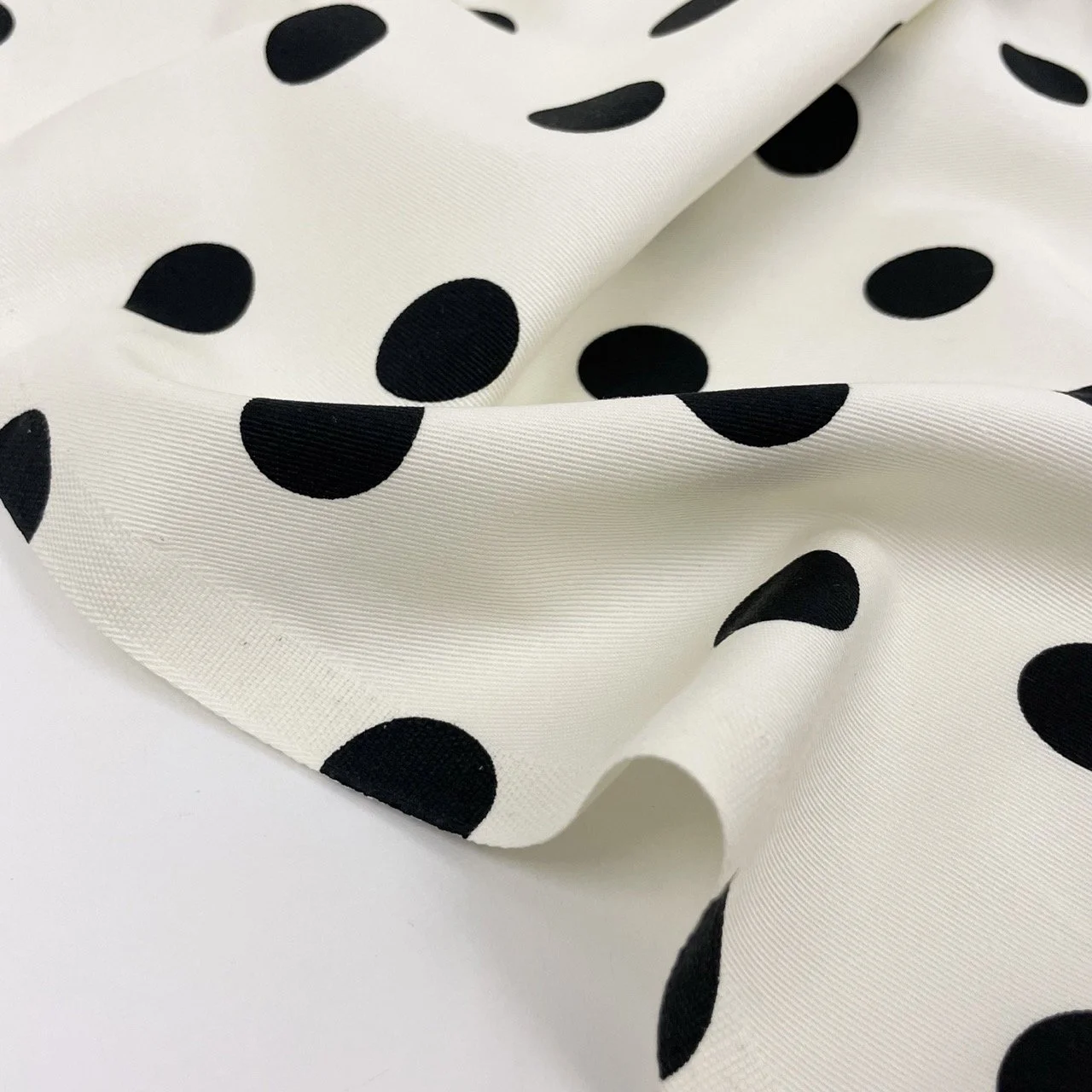 Sevenberry - Statement Spot - Printed Cotton Twill - Black - REMNANT 60cm