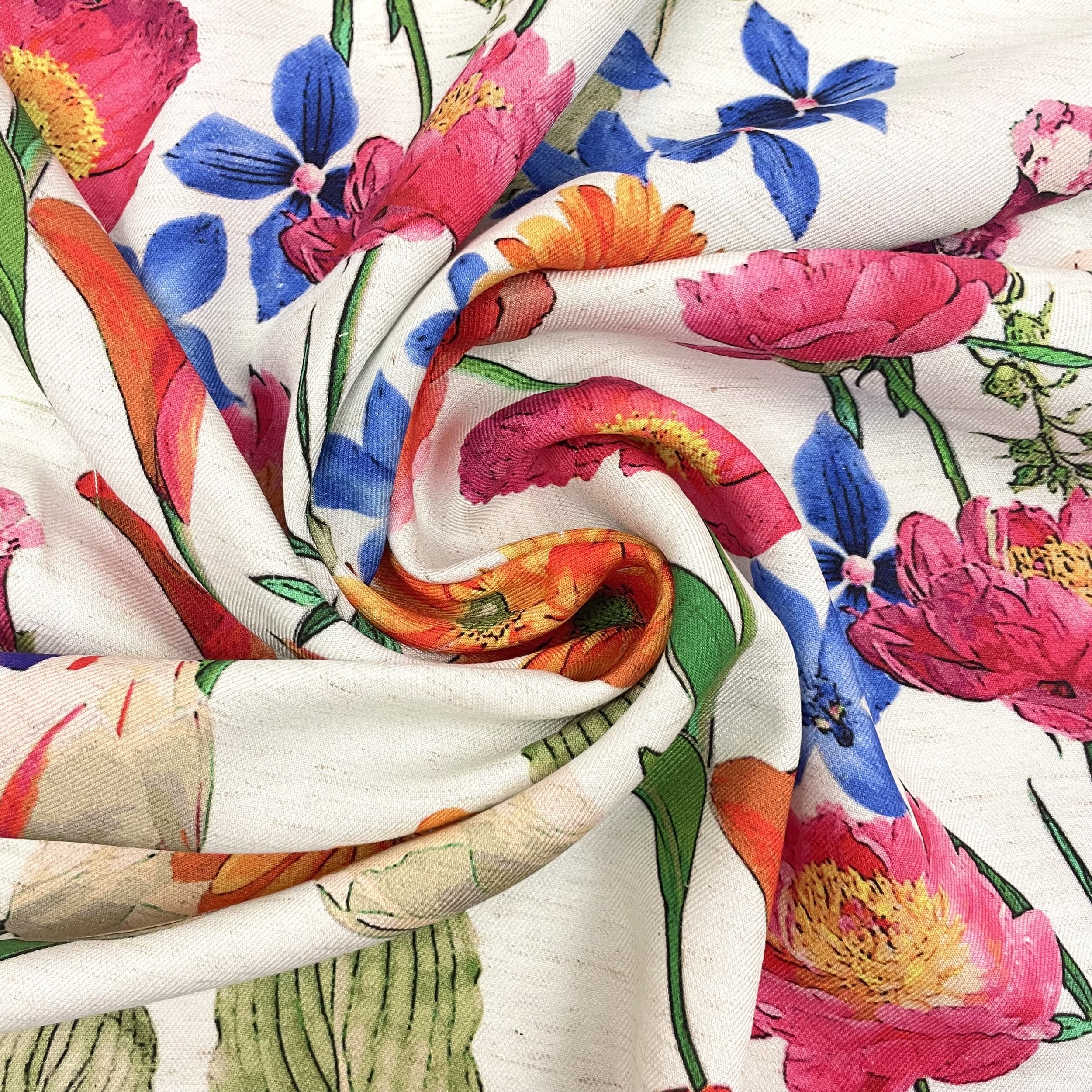 Hey Sew Sister - Summertime Garden - Floral Print Linen and Rayon Blend Fabric 4.jpeg
