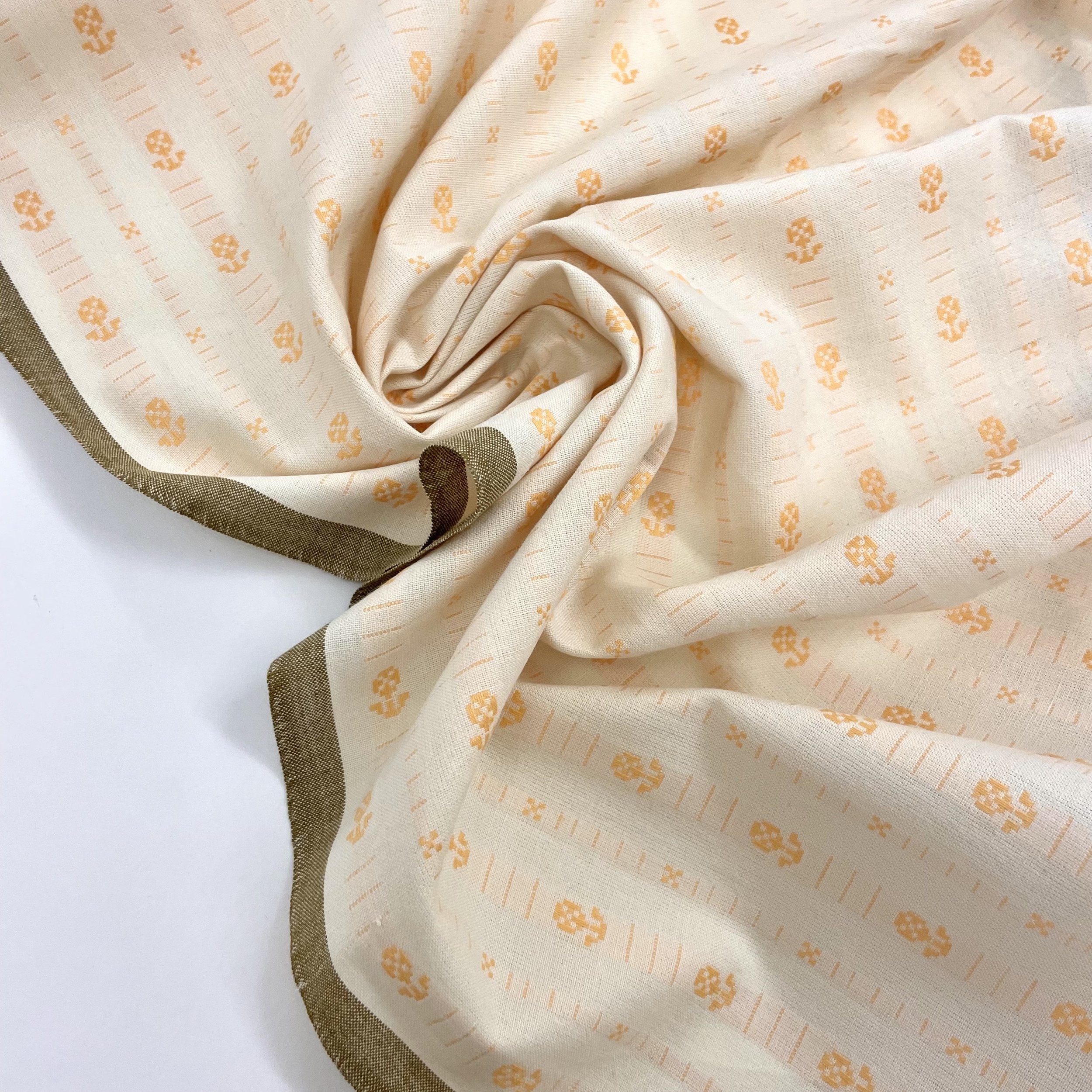 Hey Sew Sister - Fableism Supply Co - Goldenrod Flower from Swedish Holiday by House that Lars Built - Cream and Golden Yellow Yarn Dyed Floral Cotton Fabric 3.jpeg