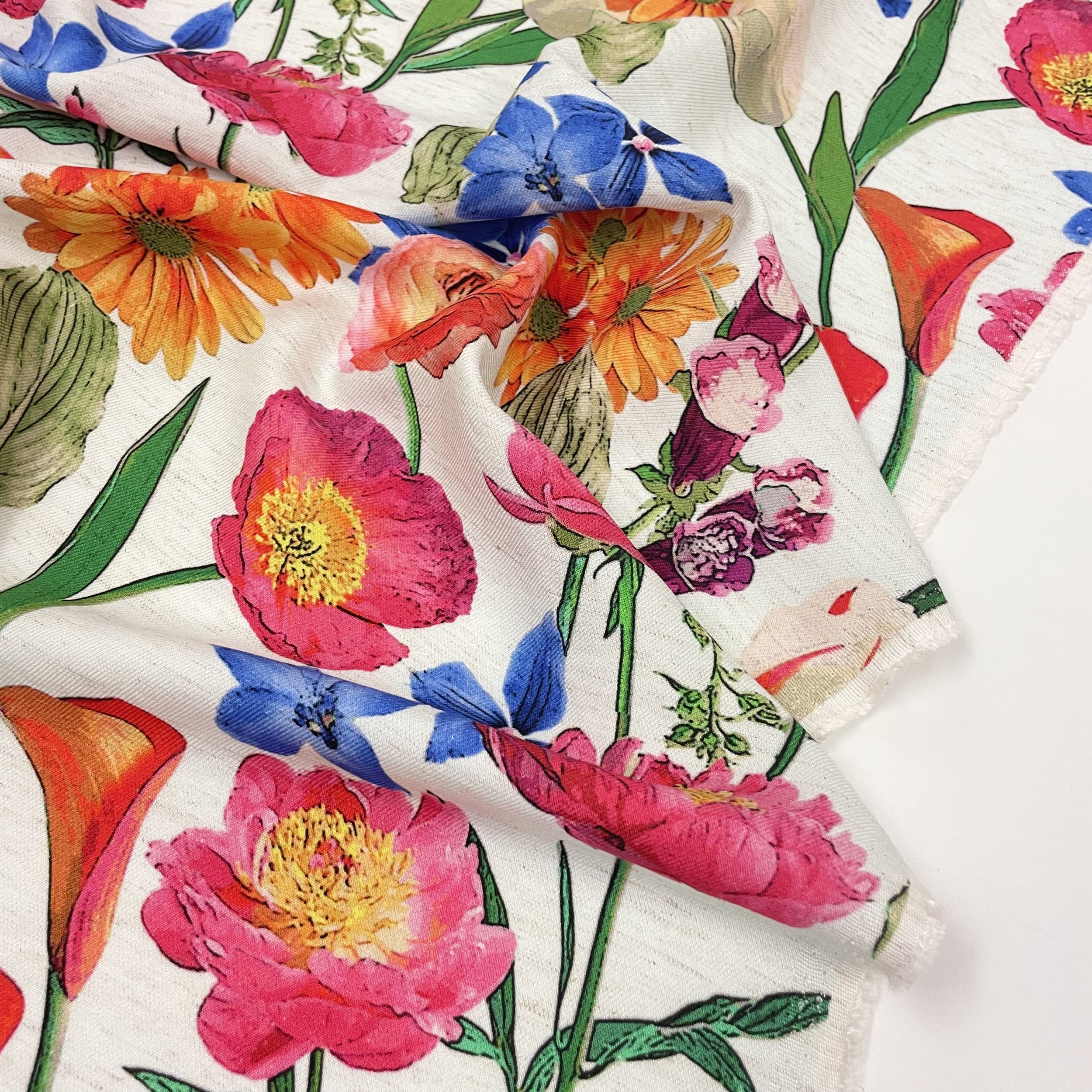 Hey Sew Sister - Summertime Garden - Floral Print Linen and Rayon Blend Fabric 3.jpeg