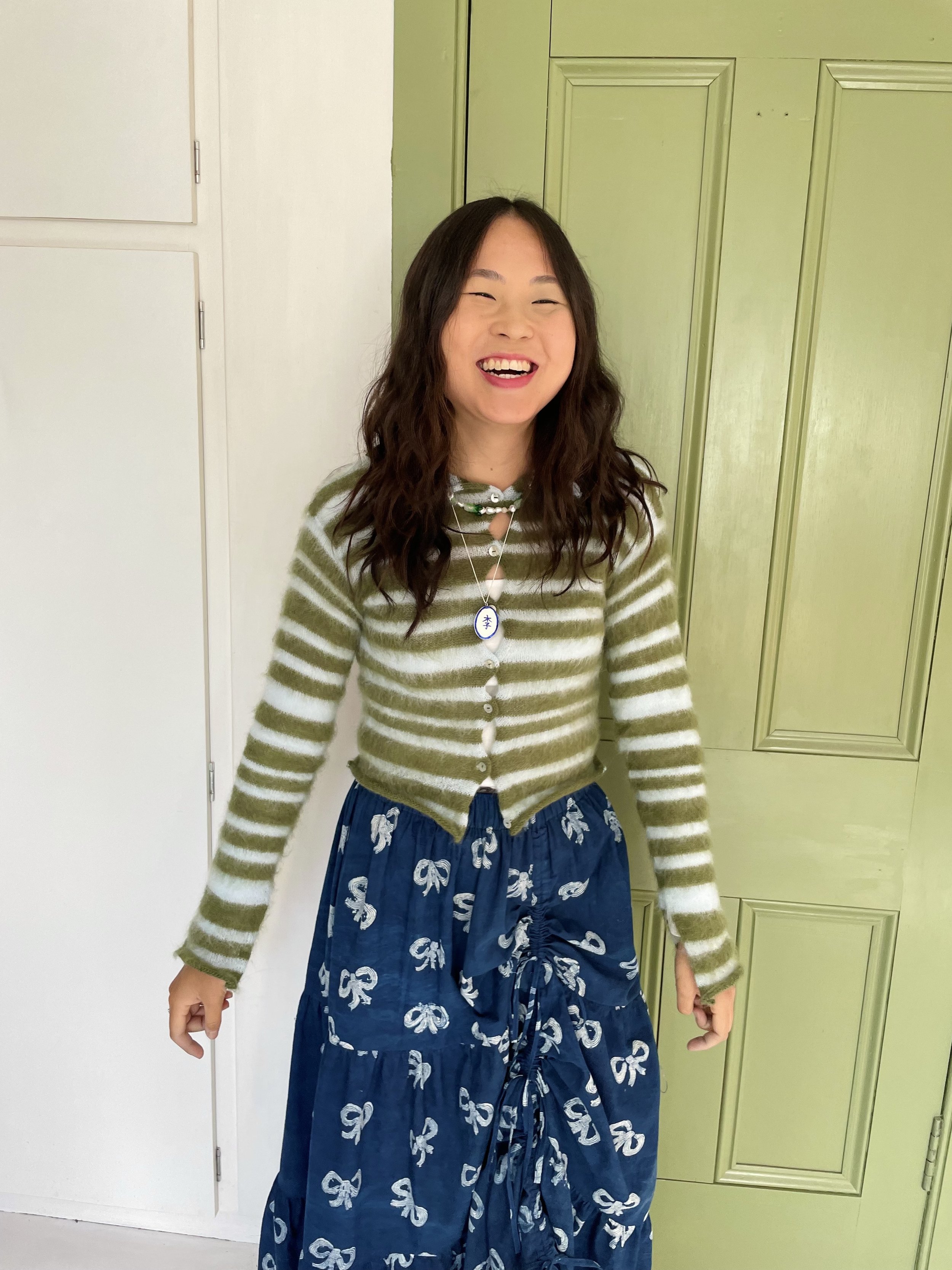 Hey Sew Sister - Georgie Bowie Block Print Organic Cotton Fabric Tiered Skirt Sample 3.jpeg