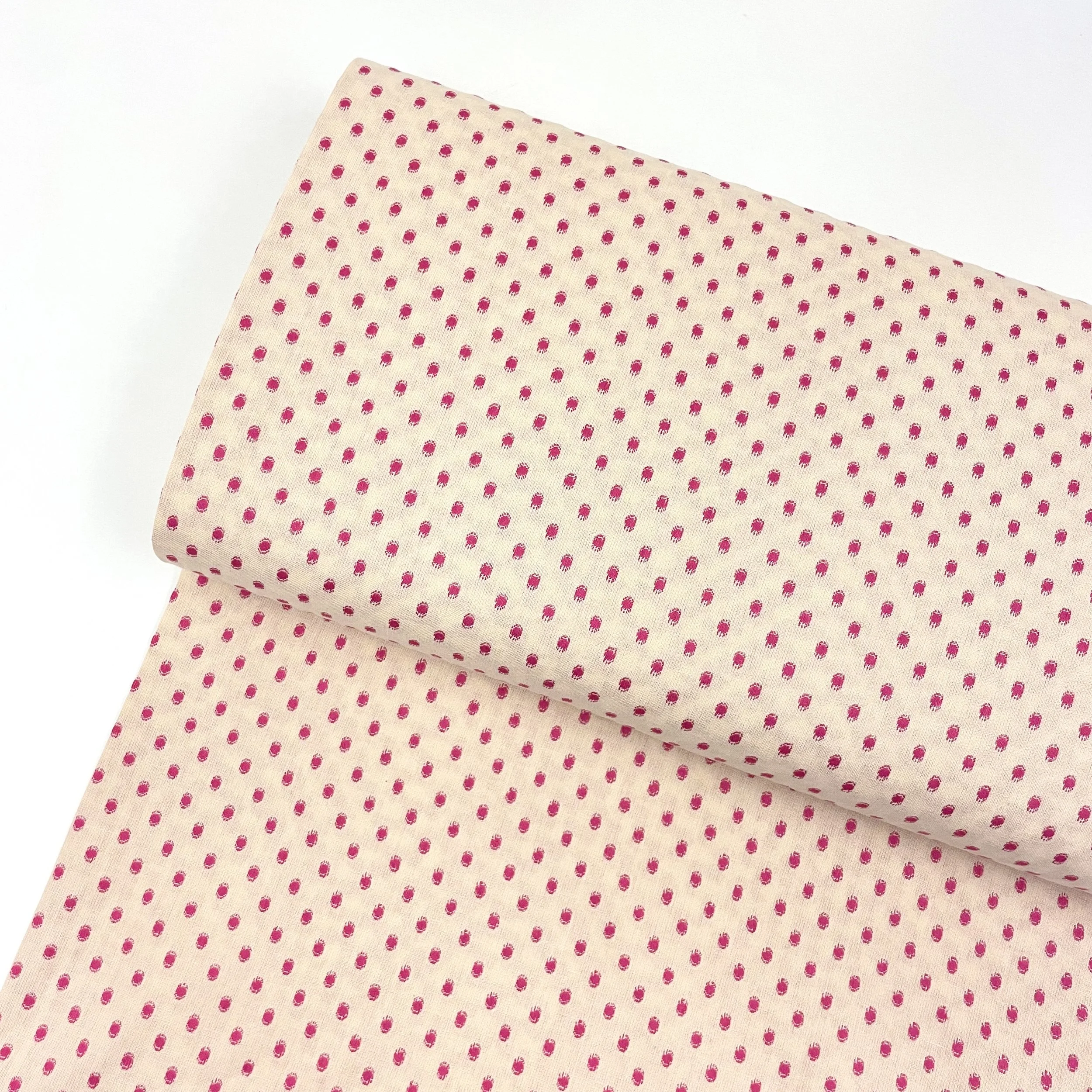 Hey Sew Sister - Anna Maria Textiles - Raindrops - Yarn Dyed Woven Cotton Fabrics - Raspberry Ripple 1.jpeg