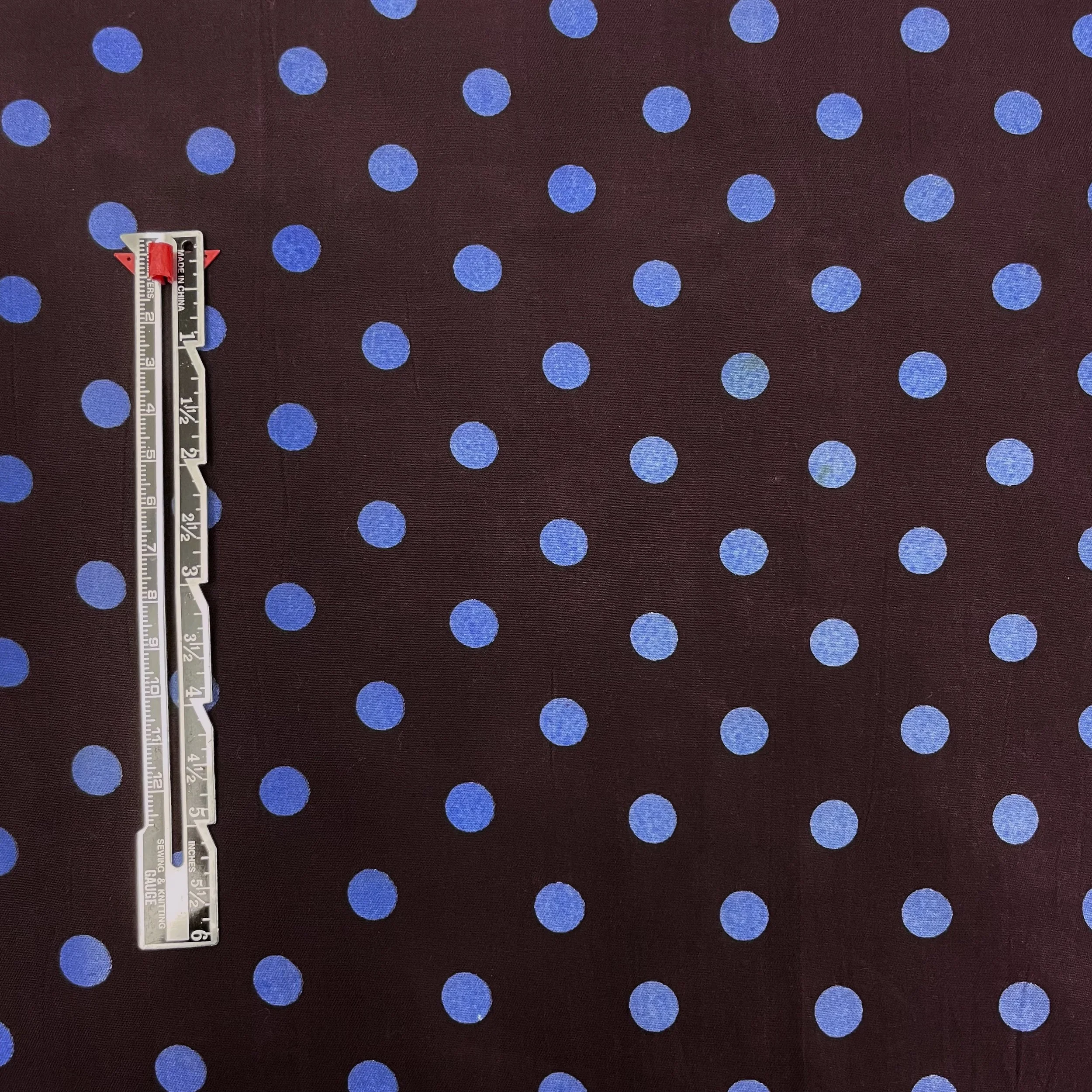 Hey Sew Sister - Pippa Polka Dot - Screen Printed Cotton Fabric - Aubergine Brown and Periwinkle Blue 1.jpeg