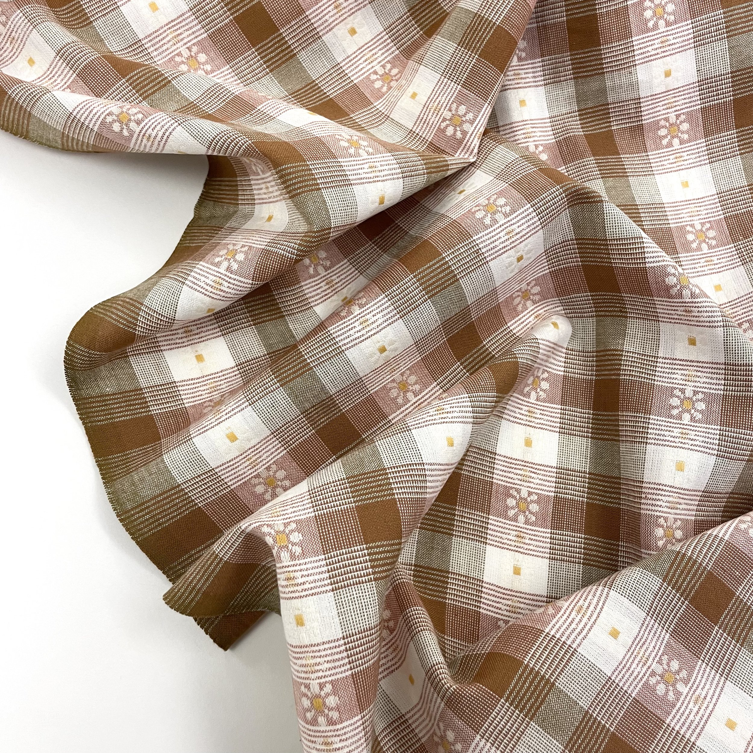 Hey Sew Sister - Fableism - Rose Gold - Golden Hour - Cotton Check Daisy Fabric 2.jpeg