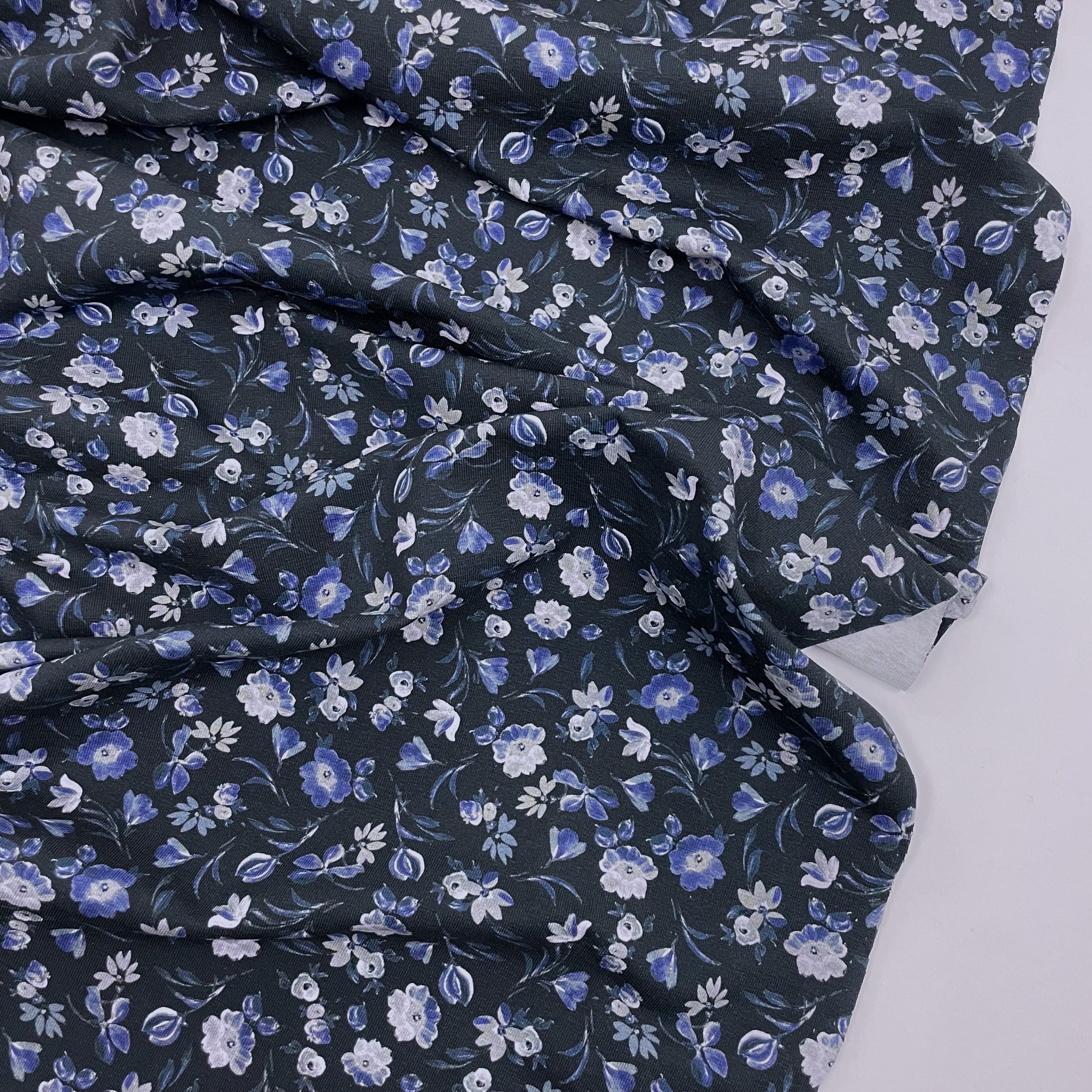Hey Sew Sister - Navy Floral Cotton Jersey Fabric 2.jpeg