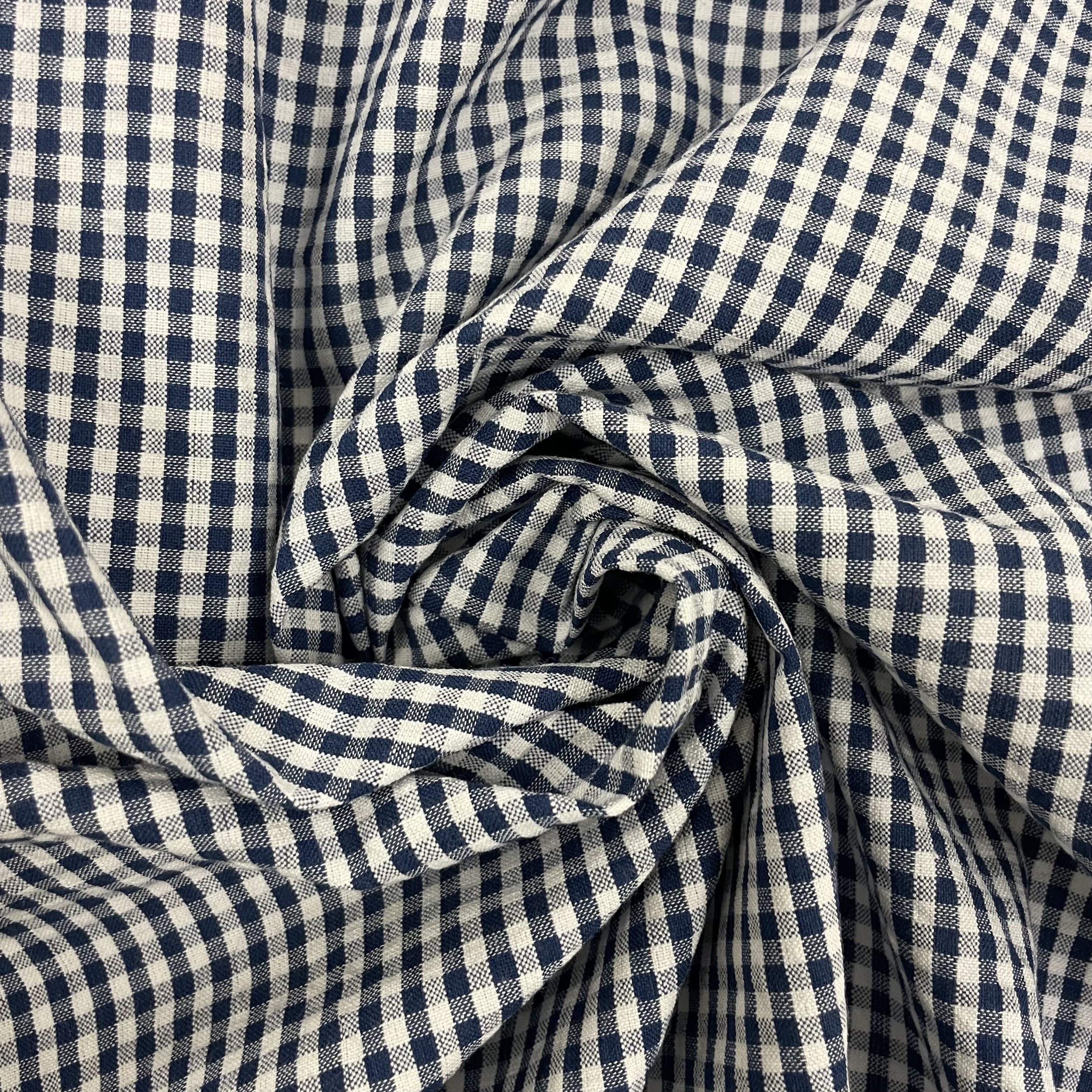 Hey Sew Sister - Navy Cotton Seersucker Gingham 3.jpeg