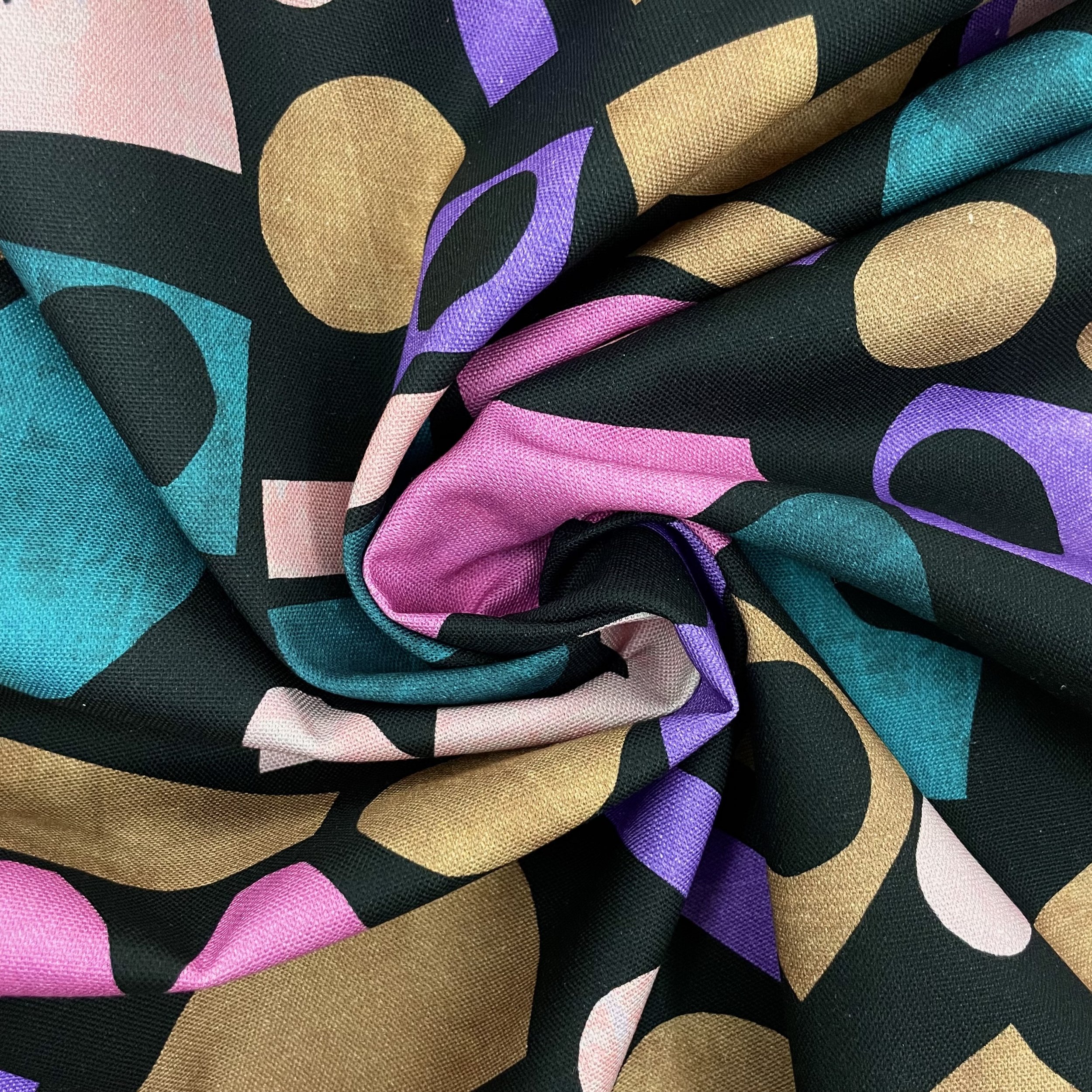 Hey Sew Sister - Nerida Hansen - Unstable Balance - Abstract Printed Cotton Canvas Fabric - Black, Purple, Yellow, Green 3.jpeg