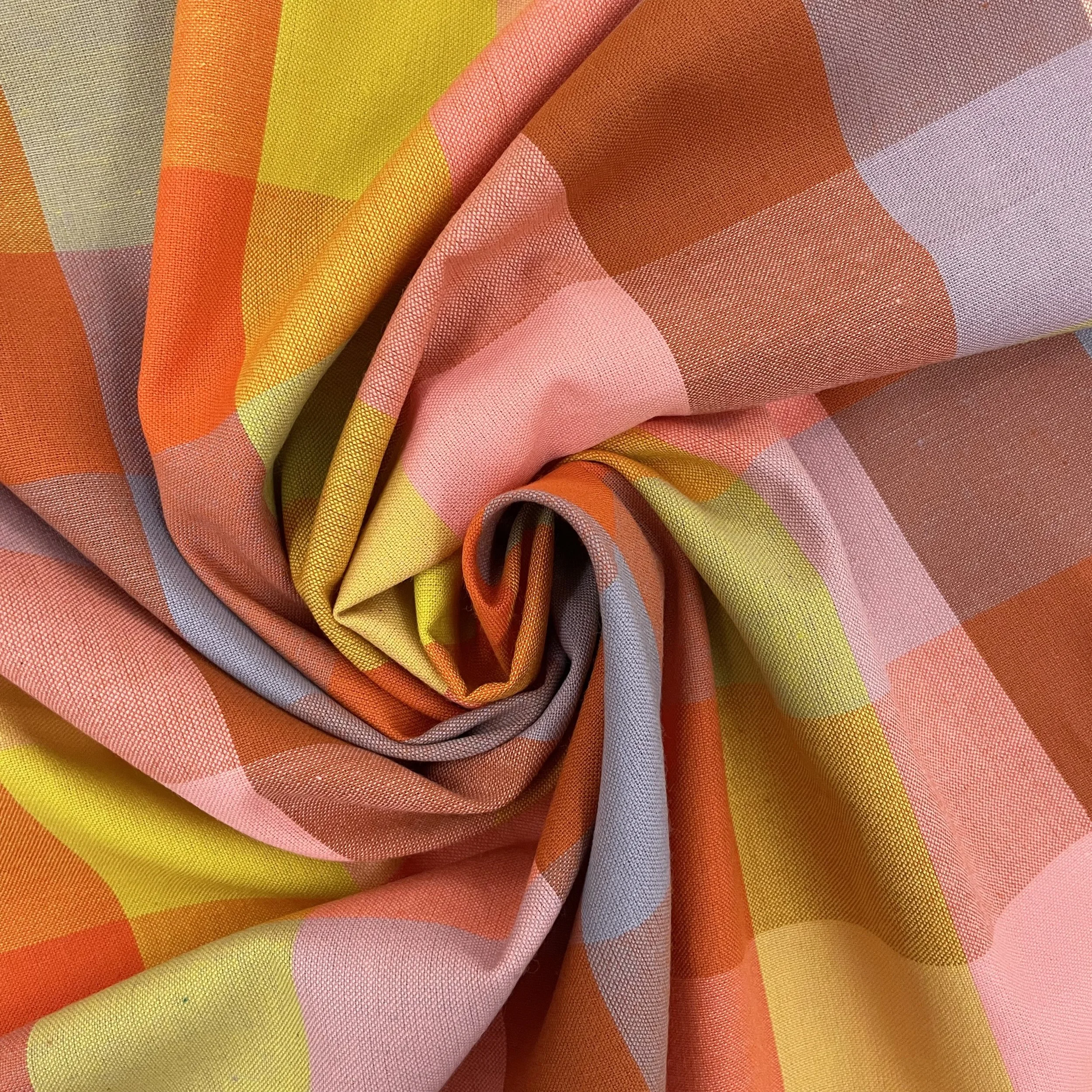 Hey Sew Sister - Yarn Dyed Rainbow Plaid Cotton Fabric - Sunset Multi 3.jpeg