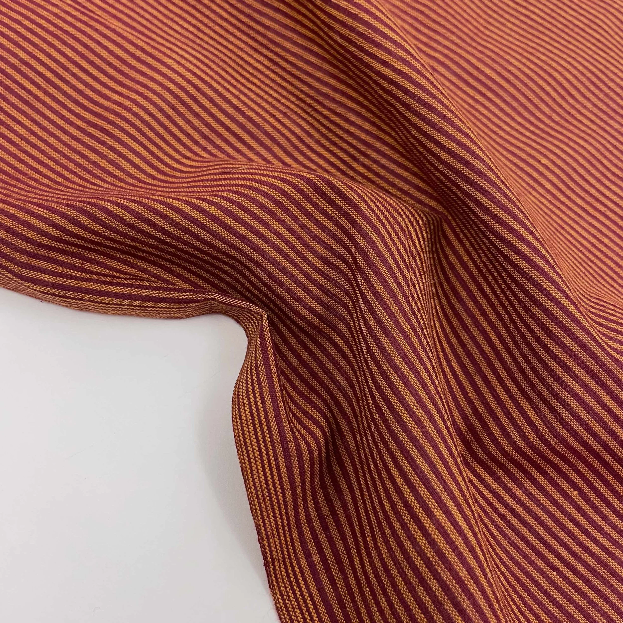 Hey Sew Sister - Indian Yarn Dyed Handloom Cotton Stripe Fabric - Red and Yellow 3.jpeg