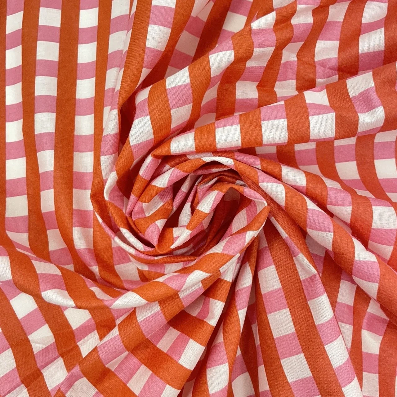 Hey Sew Sister - Soft Grid 2 - Screen Printed Grid Print Indian Cotton Fabric - Fruit Salad 4.jpeg