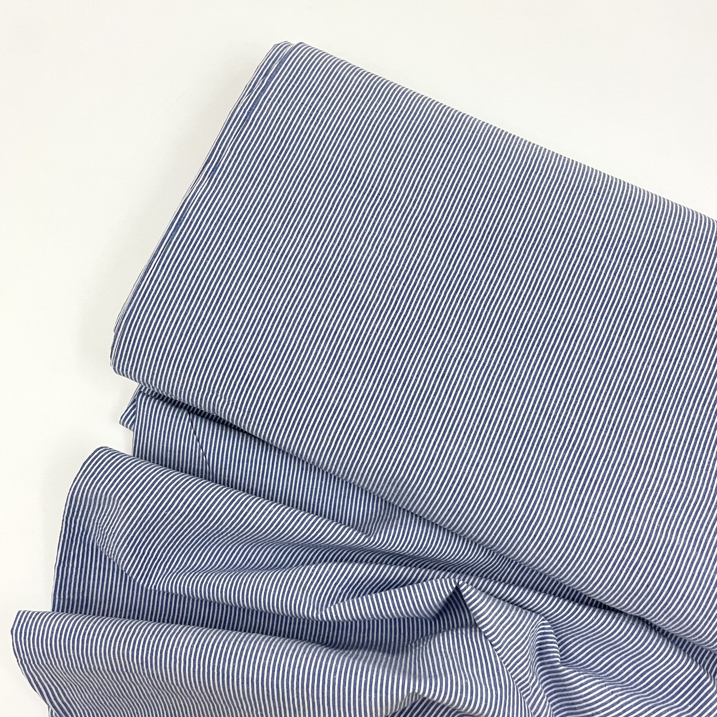 Hey Sew Sister - Striped Cotton Seersucker Fabric - Dark Blue 1.jpeg