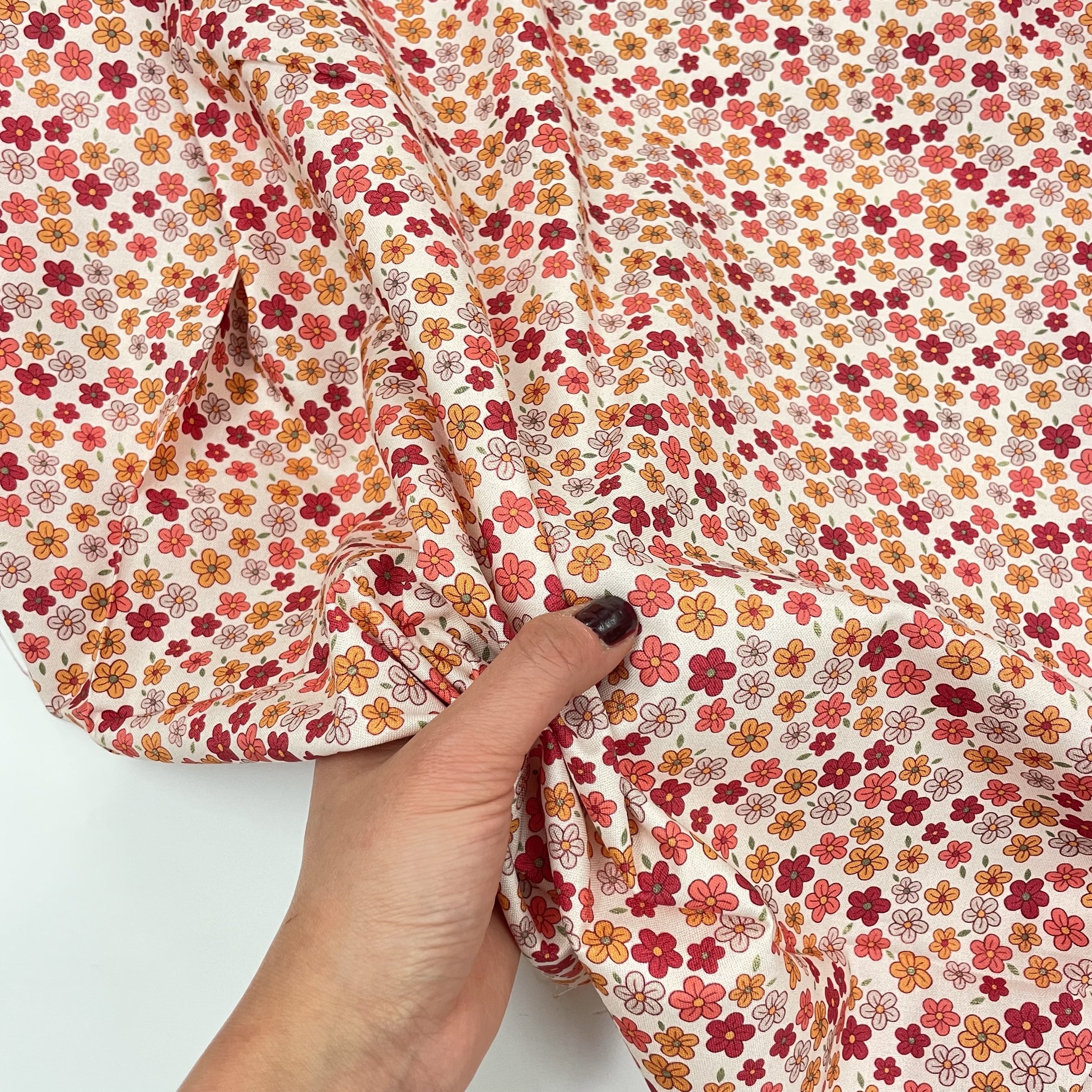 Hey Sew Sister - The Crafty Pie Autumn Winter Collection - Ditsy Floral Print Cotton Viscose Fabric - Vintage Floral Print fabric - Light 4.jpeg
