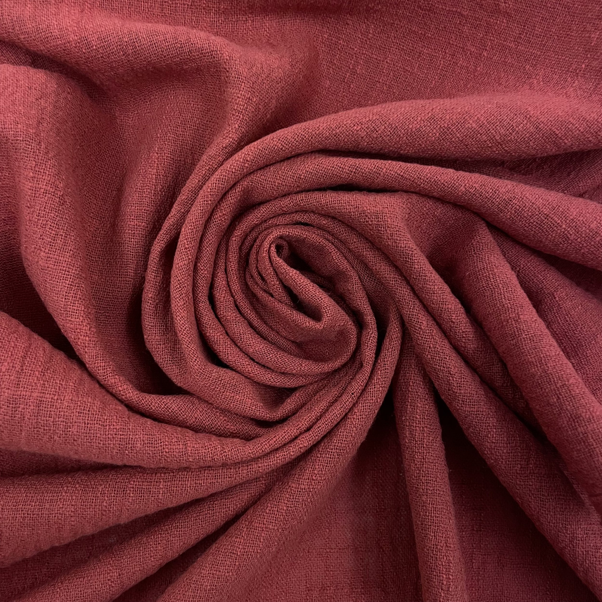 Hey Sew Sister - Lightweight Slub Cotton Fabric - Brick Red 3.jpeg