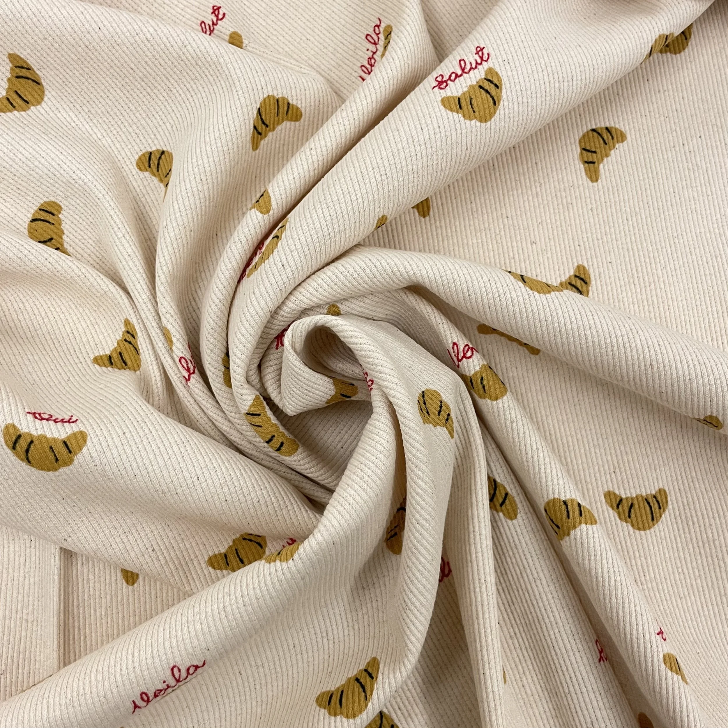 Hey Sew Sister - Croissant Bonjour French Printed Cotton Rib Jersey Fabric - Natural 4.jpeg