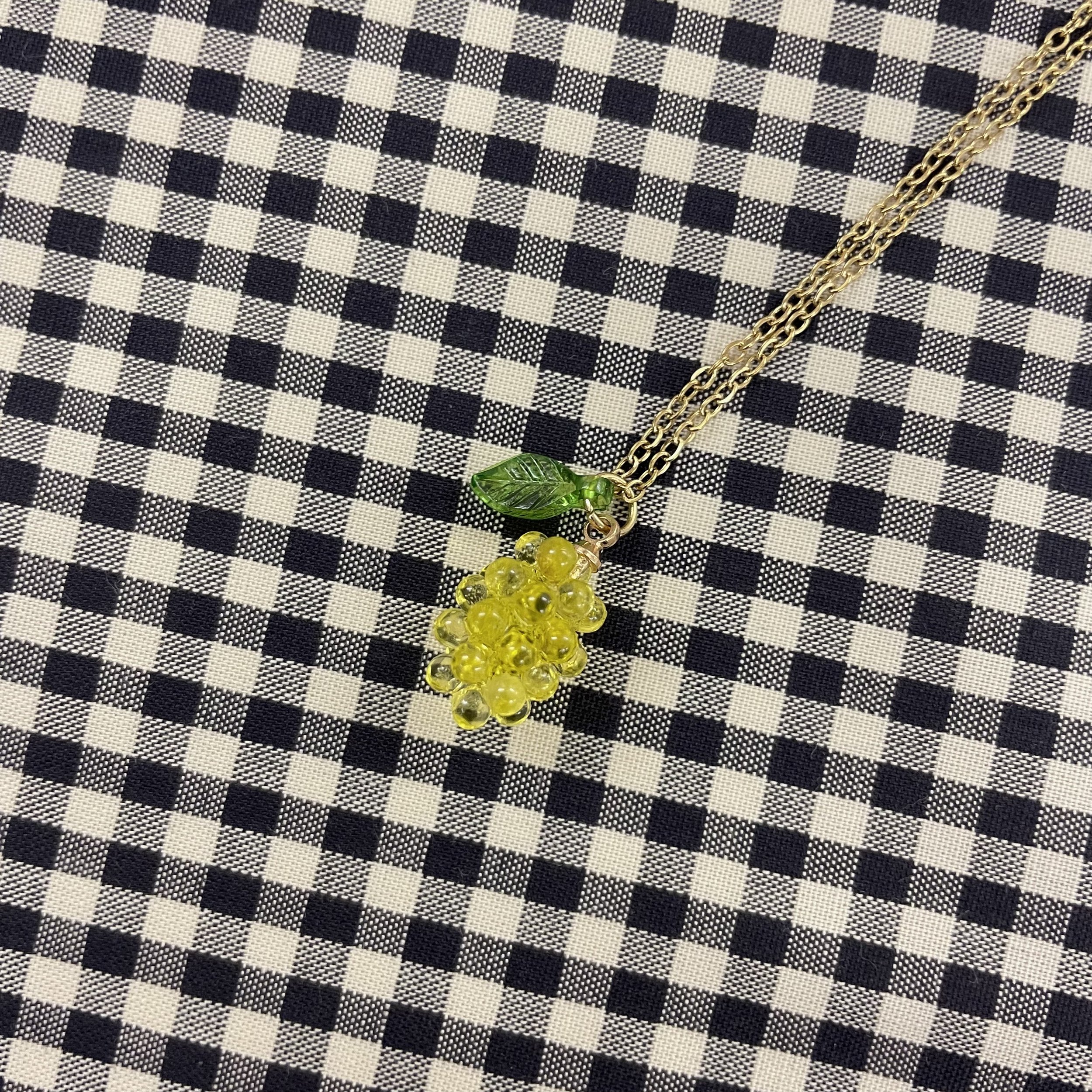 Hey Sew Sister - Green Grape Glass Lampwork Necklace 2.jpeg