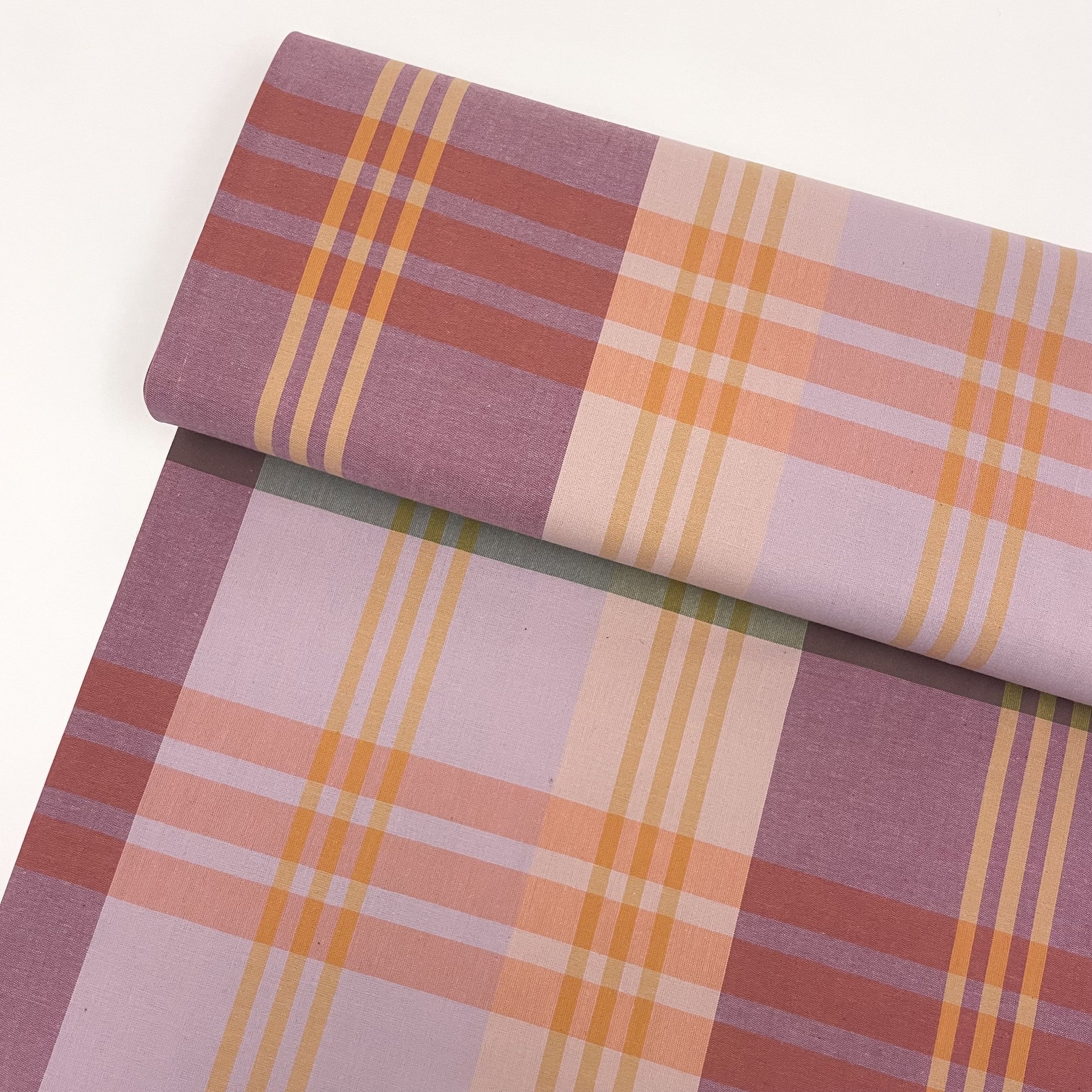 Hey Sew Sister - Fableism - Amaranth Fields Check Plaid - Lilac Purple Orange Green - Lumiere Collection - Check Cotton Fabric 1.jpeg
