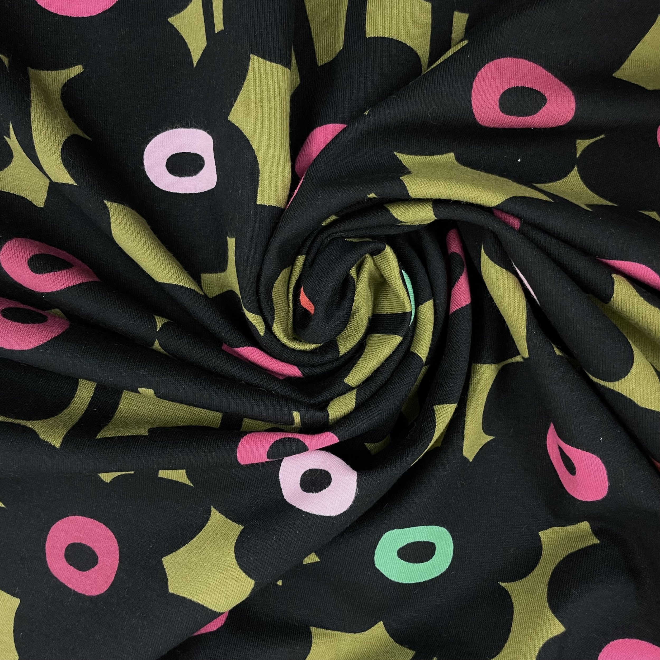 Hey Sew Sister - Nerida Hansen - Daisychain - Soft Cotton Sweatshirt Fabric - Dark Green 3.jpeg