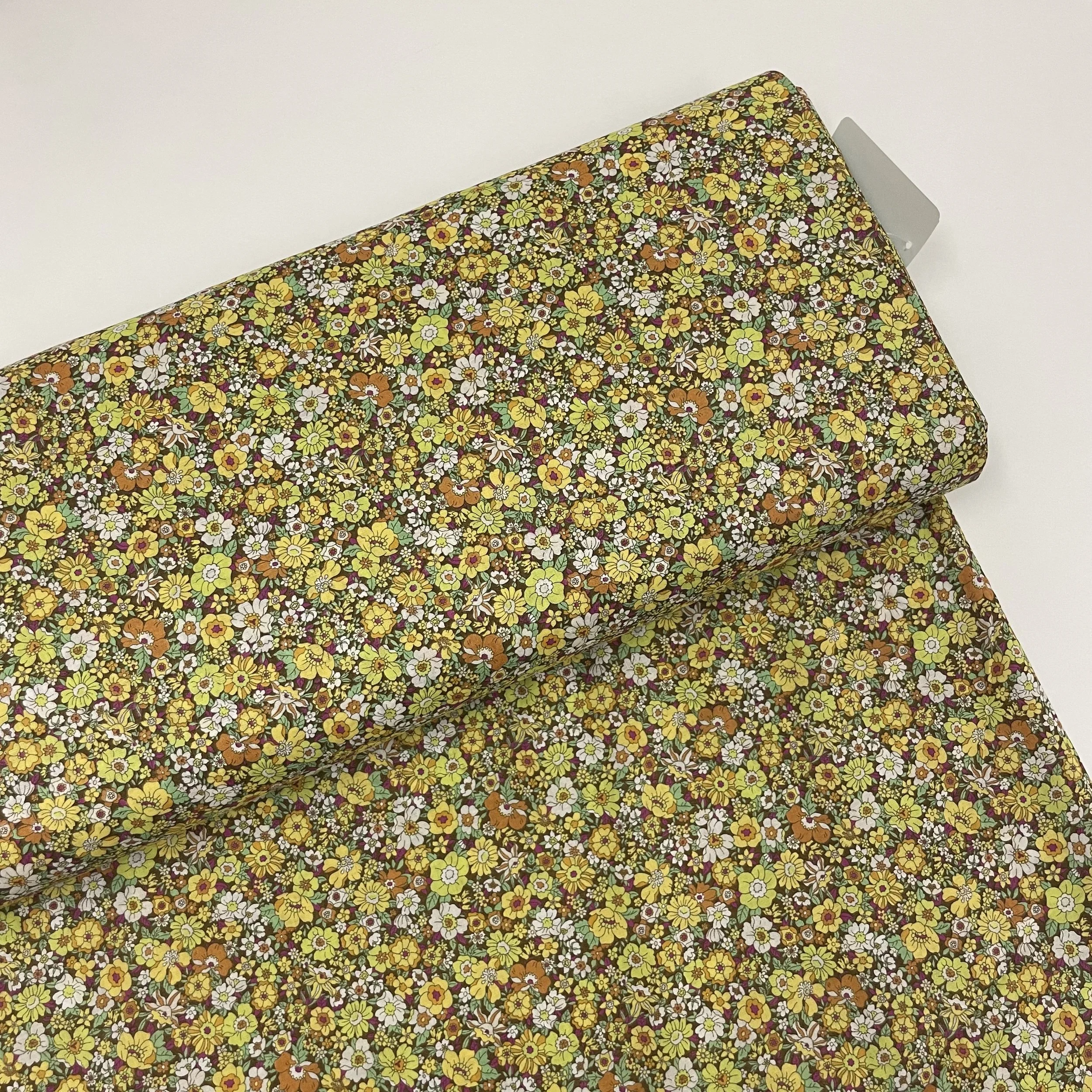 Hey Sew Sister - Kokka Japan - Flo - Floral Print Cotton Lawn Fabric - Yellow Sunny 1.jpeg