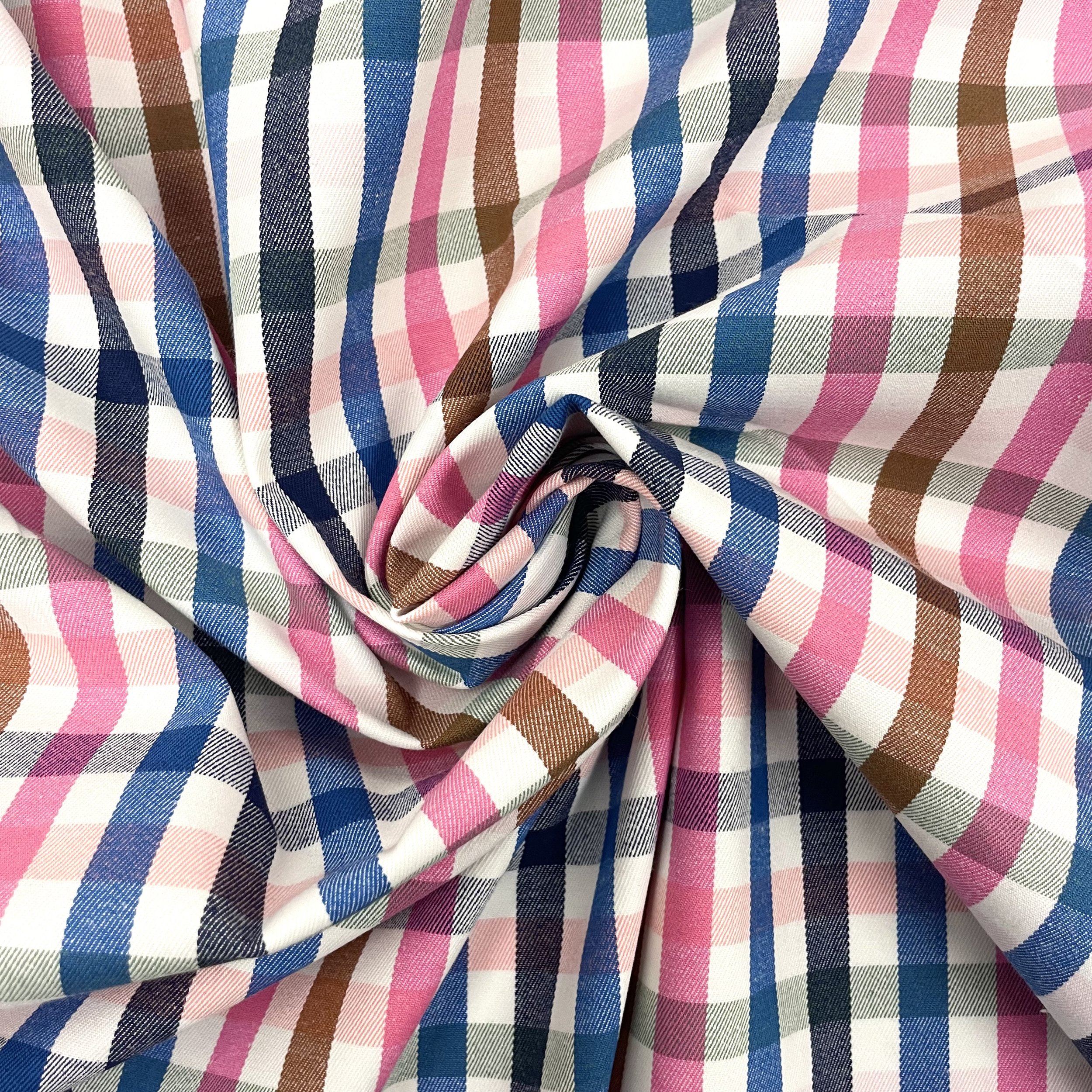 Hey Sew Sister - Annie - Coloured Gingham Print Stretch Cotton Denim Fabric 4.jpeg