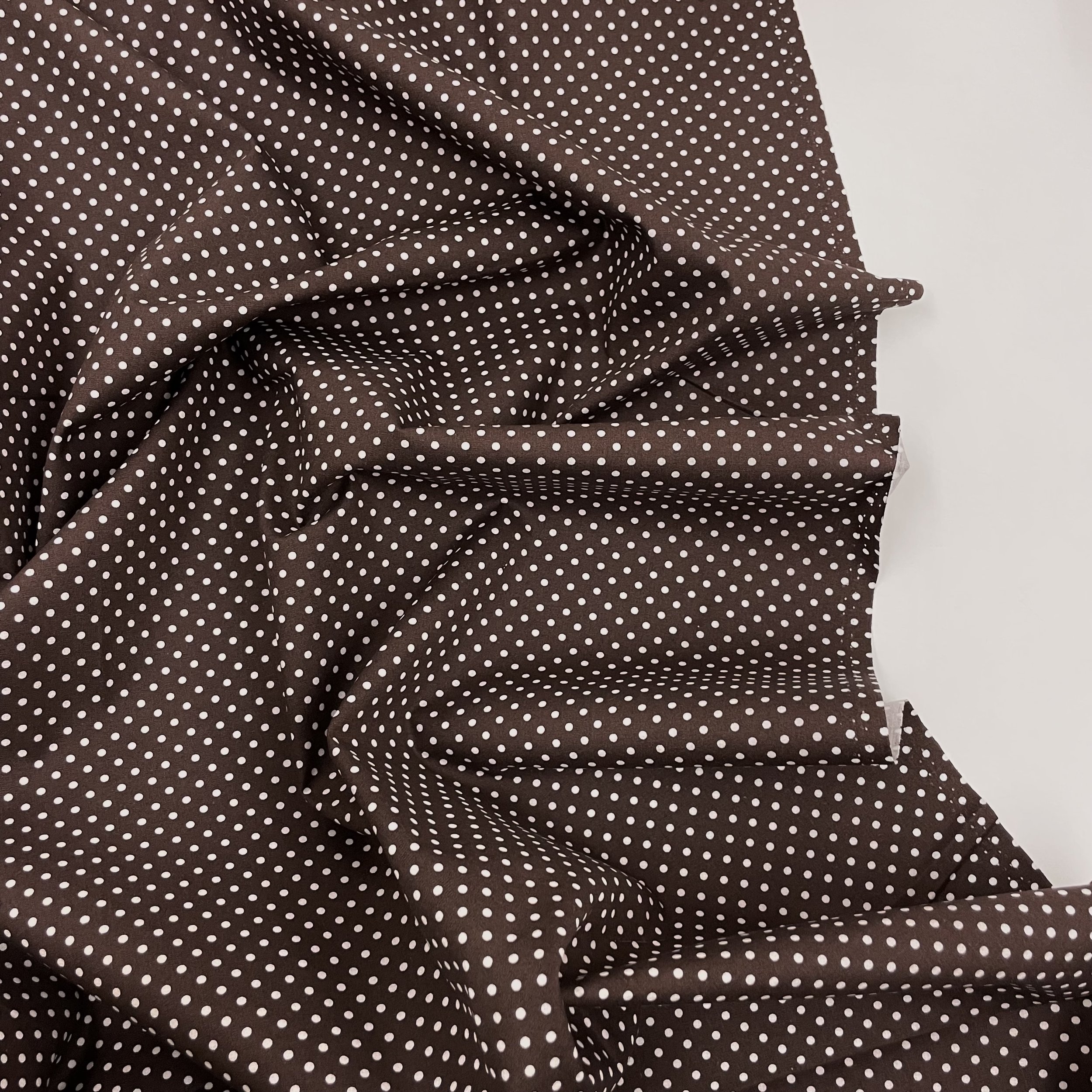Hey Sew Sister - Betty Cotton Poplin - Polka Dot Spot Print Fabric - Chocolate 2.jpeg