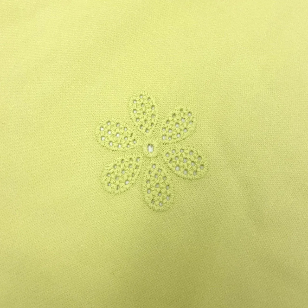 Hey Sew Sister - Eyelet embroidery Flower Cotton Voile Fabric - Chertreuse Yellow Green 1.jpeg