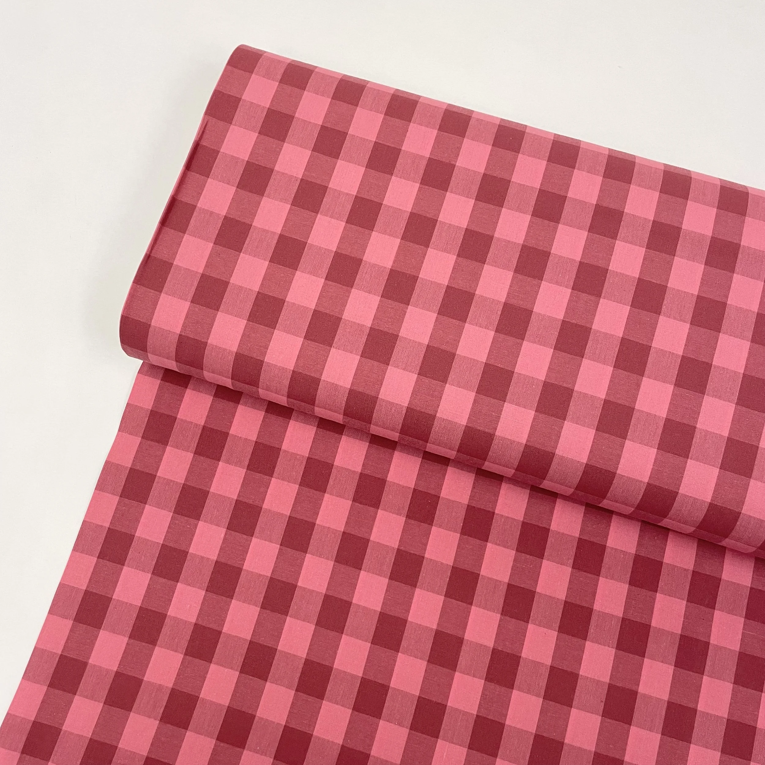 Hey Sew Sister - Raspberry Jam - Pink Red Yarn Dyed Cotton Gingham Fabric 1.jpeg