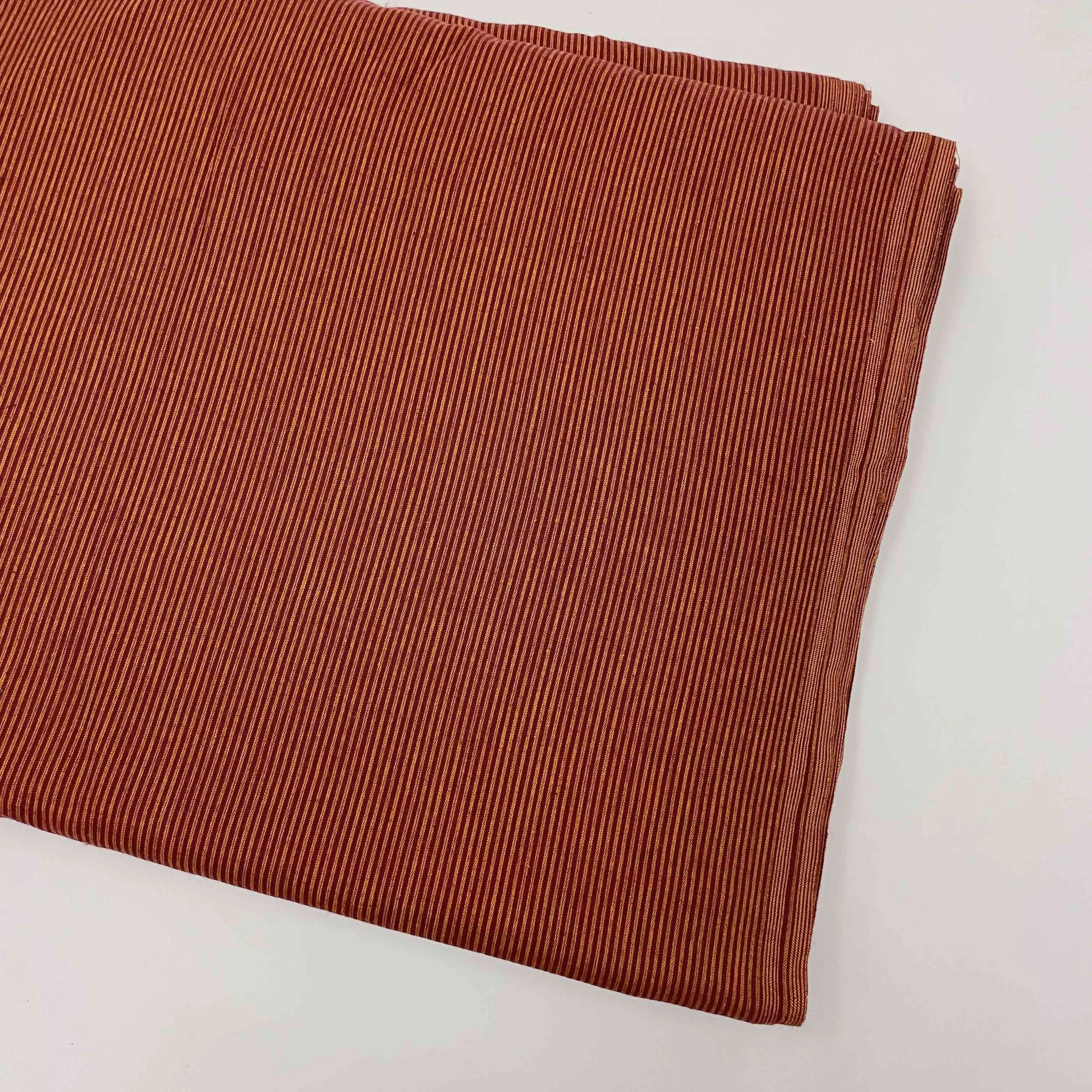 Hey Sew Sister - Indian Yarn Dyed Handloom Cotton Stripe Fabric - Red and Yellow 1.jpeg