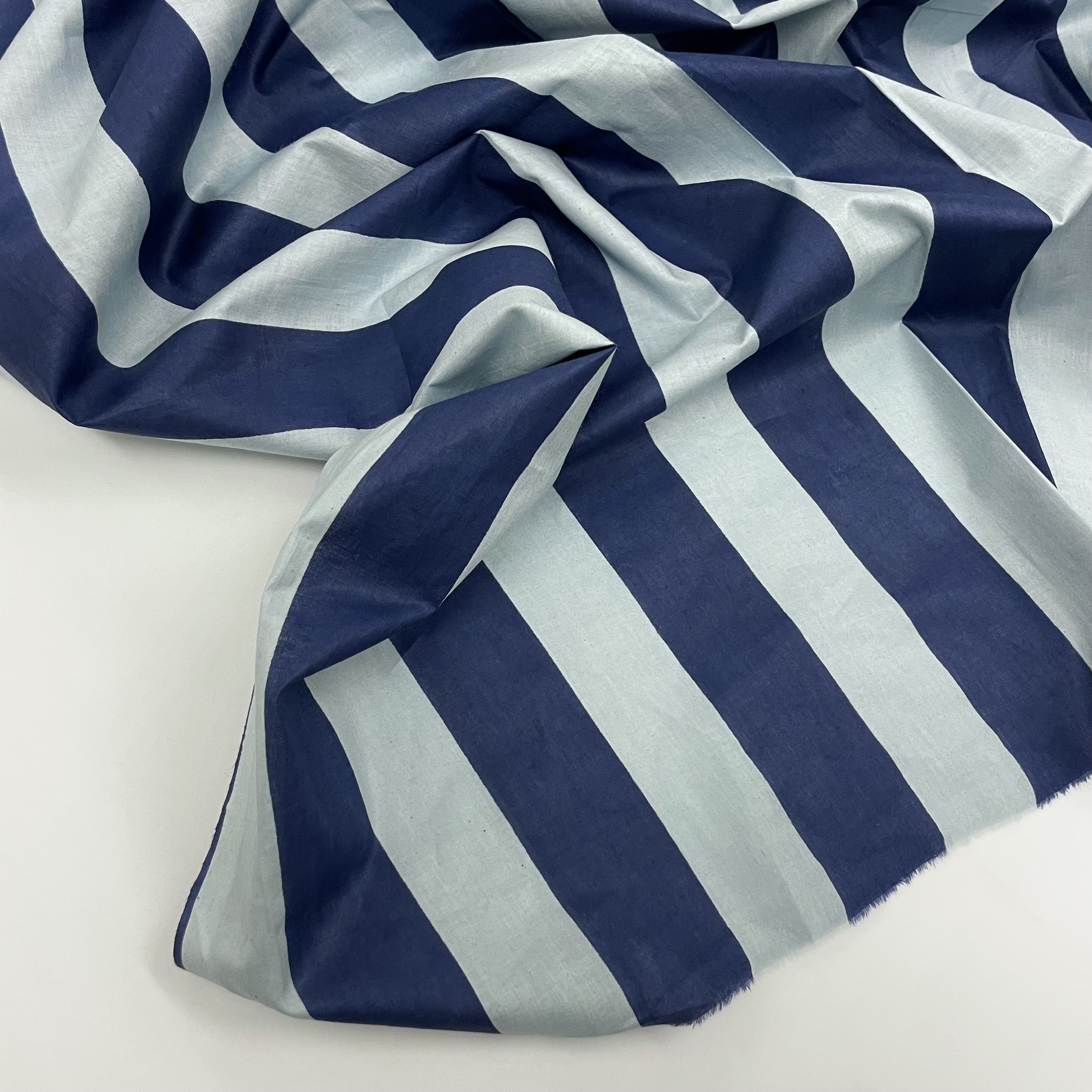 Hey Sew Sister - Tigress - Indian Stripe Screen Printed Cotton Fabric for Sewing - Blue Stripe 2.jpeg