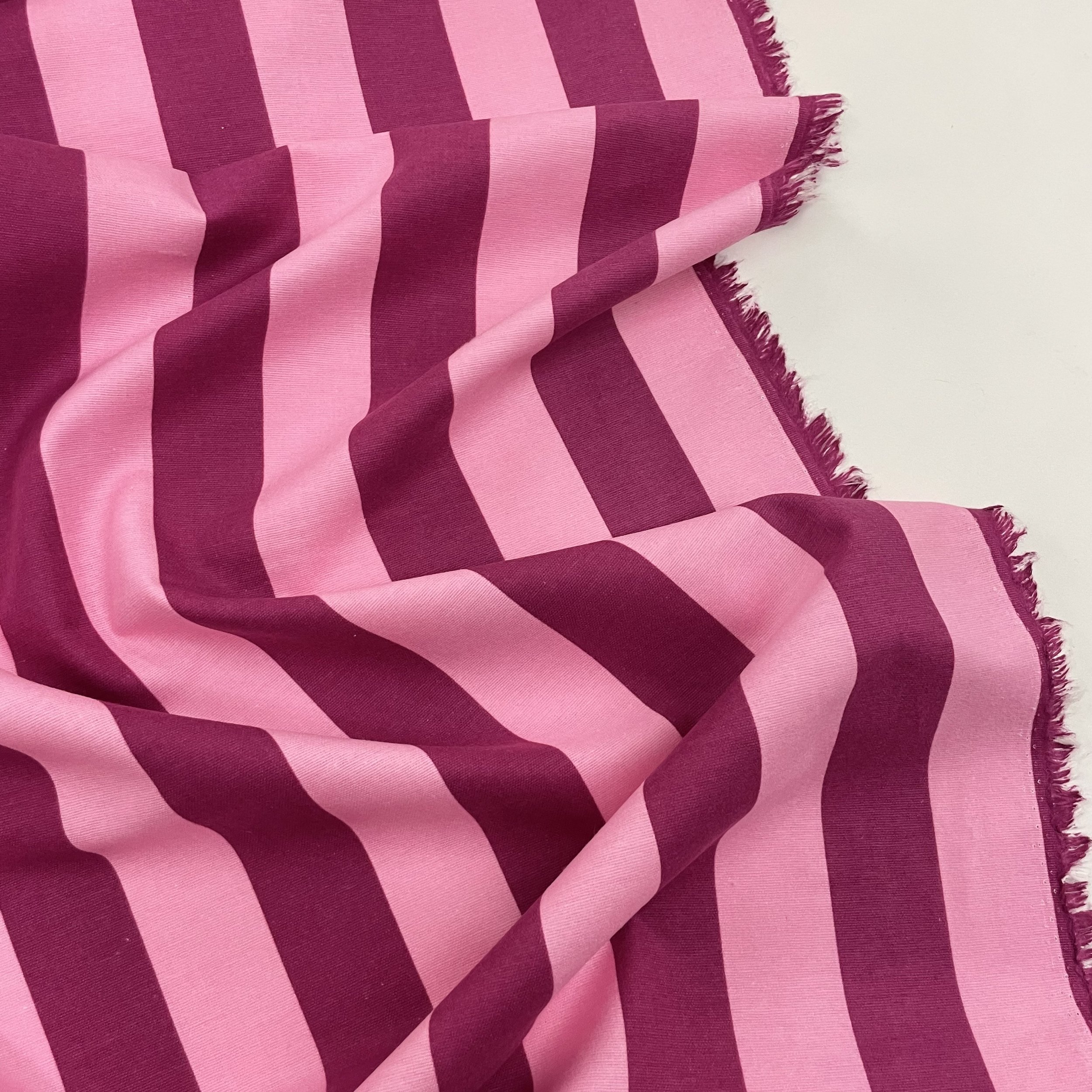 Hey Sew Sister - Stripe Print Cotton Flannel Fabric - The Cat's Pyjamas - Pink Monochrome - Hollyhock 2.jpeg