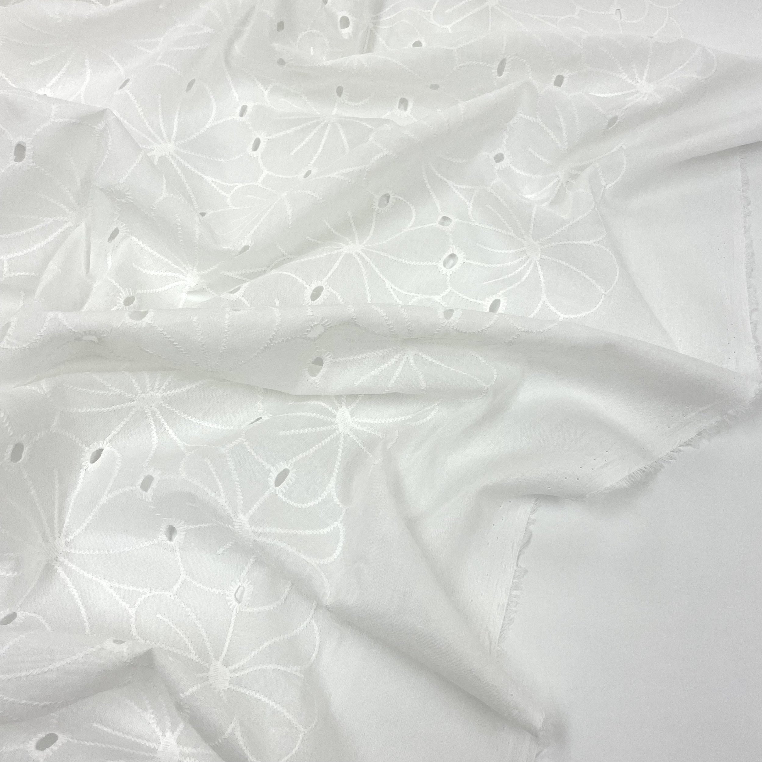 Hey Sew Sister - White Floral Embroidered Eyelet Cotton Fabric 3.jpeg