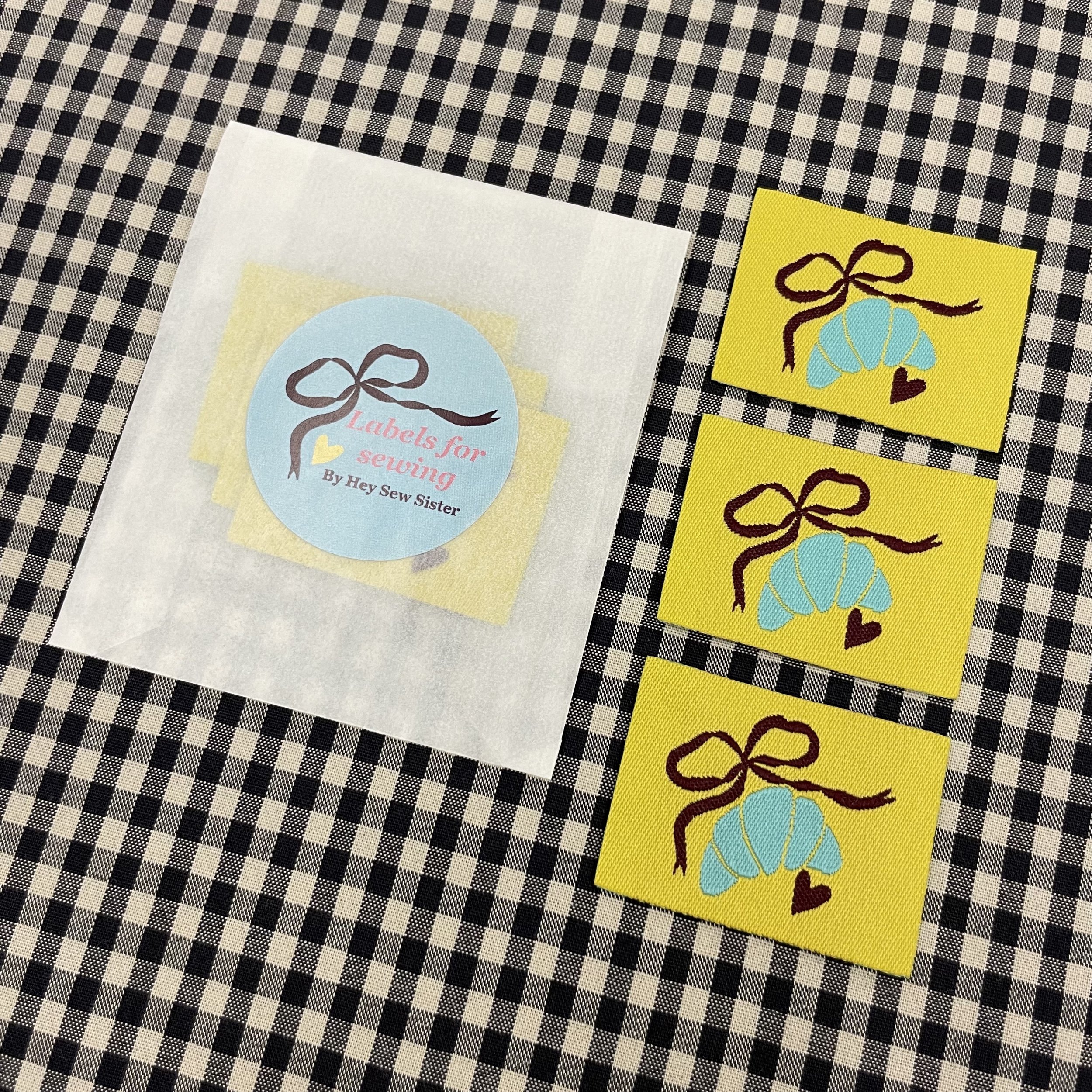 Hey Sew Sister - Happy 2025 Label Collection - Woven Sewing Labels - Westie Croissant Bows 2025 13.jpeg