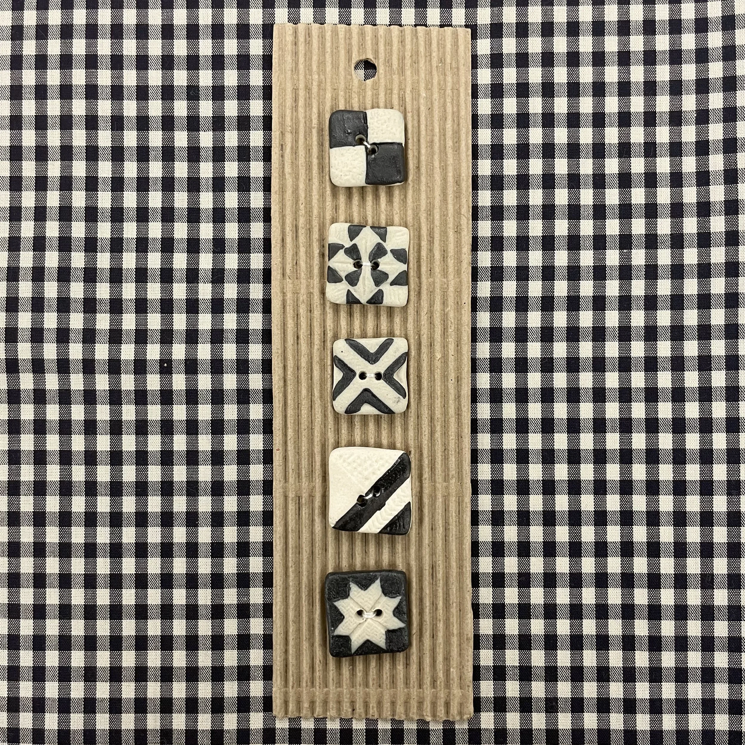 Hey Sew Sister - Incomparable Buttons - Hand painted Ceramic Buttons - Quilt Squares (Black).jpeg