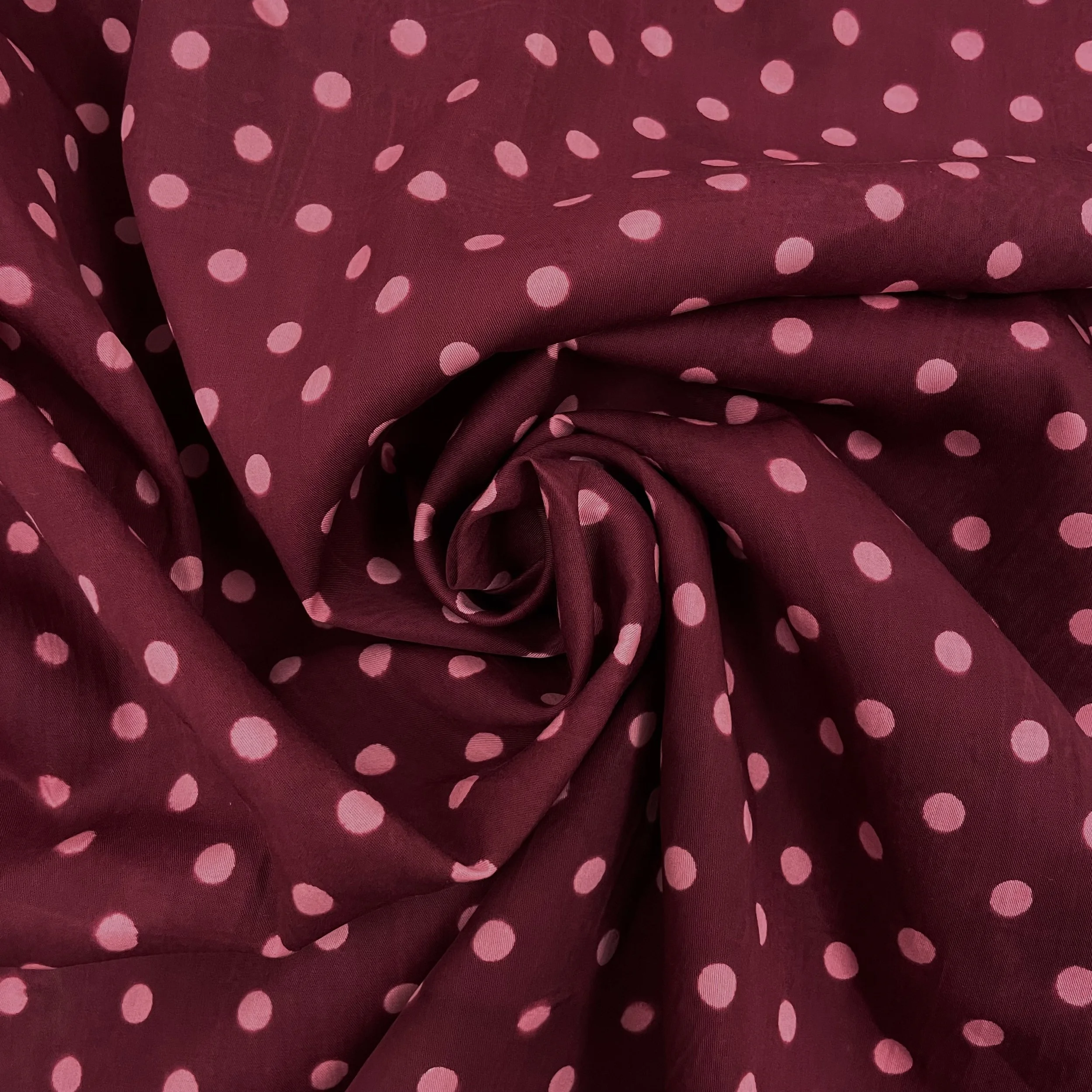 Hey Sew Sister - Pippa Polka Dot - Screen Printed Cotton Fabric - Plum Burgundy and Blush Pink 3.jpeg