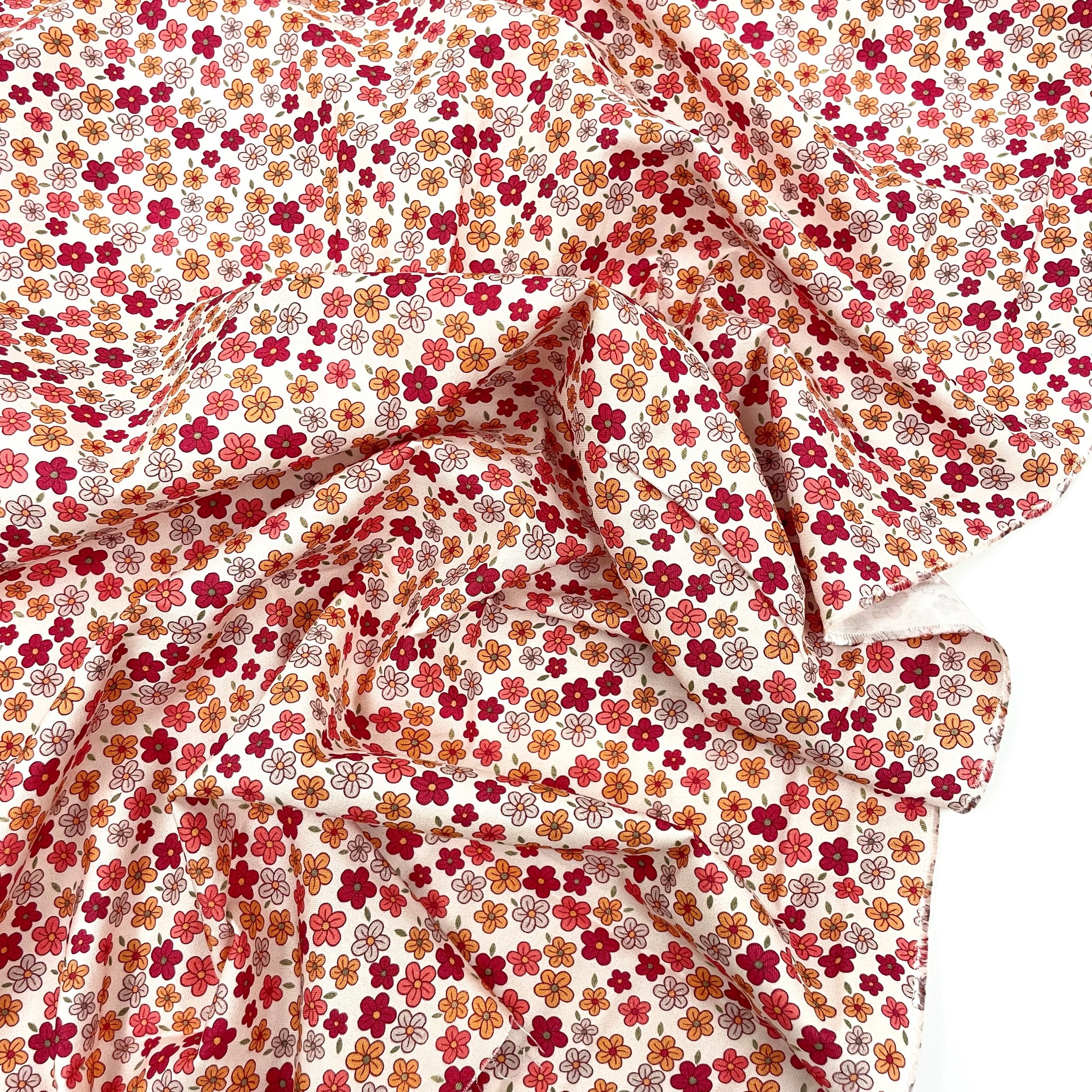 Hey Sew Sister - The Crafty Pie Autumn Winter Collection - Ditsy Floral Print Cotton Viscose Fabric - Vintage Floral Print fabric - Light 2.jpeg
