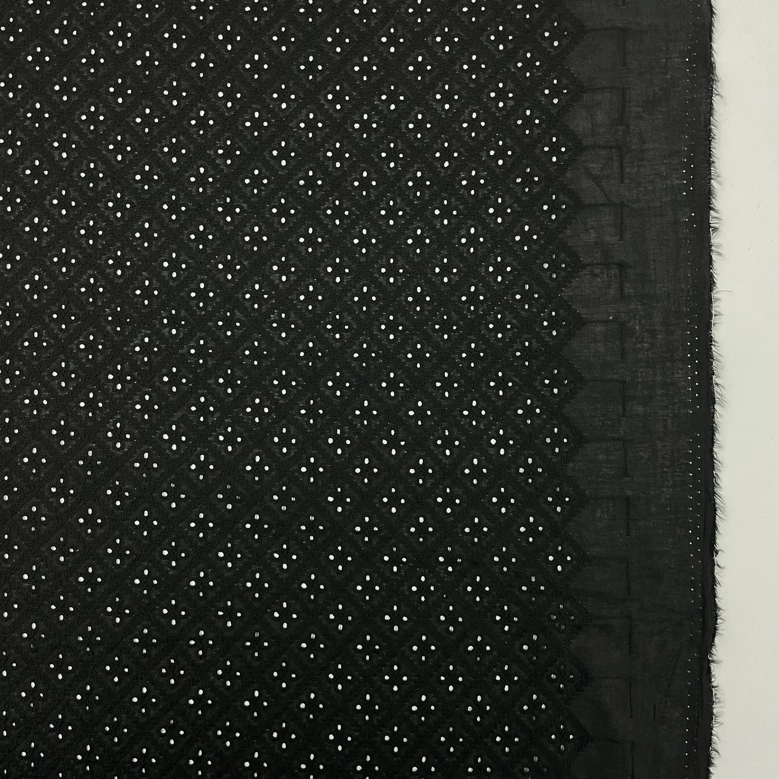 Hey Sew SIster - Eyelet Embroidered Cotton Fabric - Tiny Flower Trellis - Black 1.jpeg