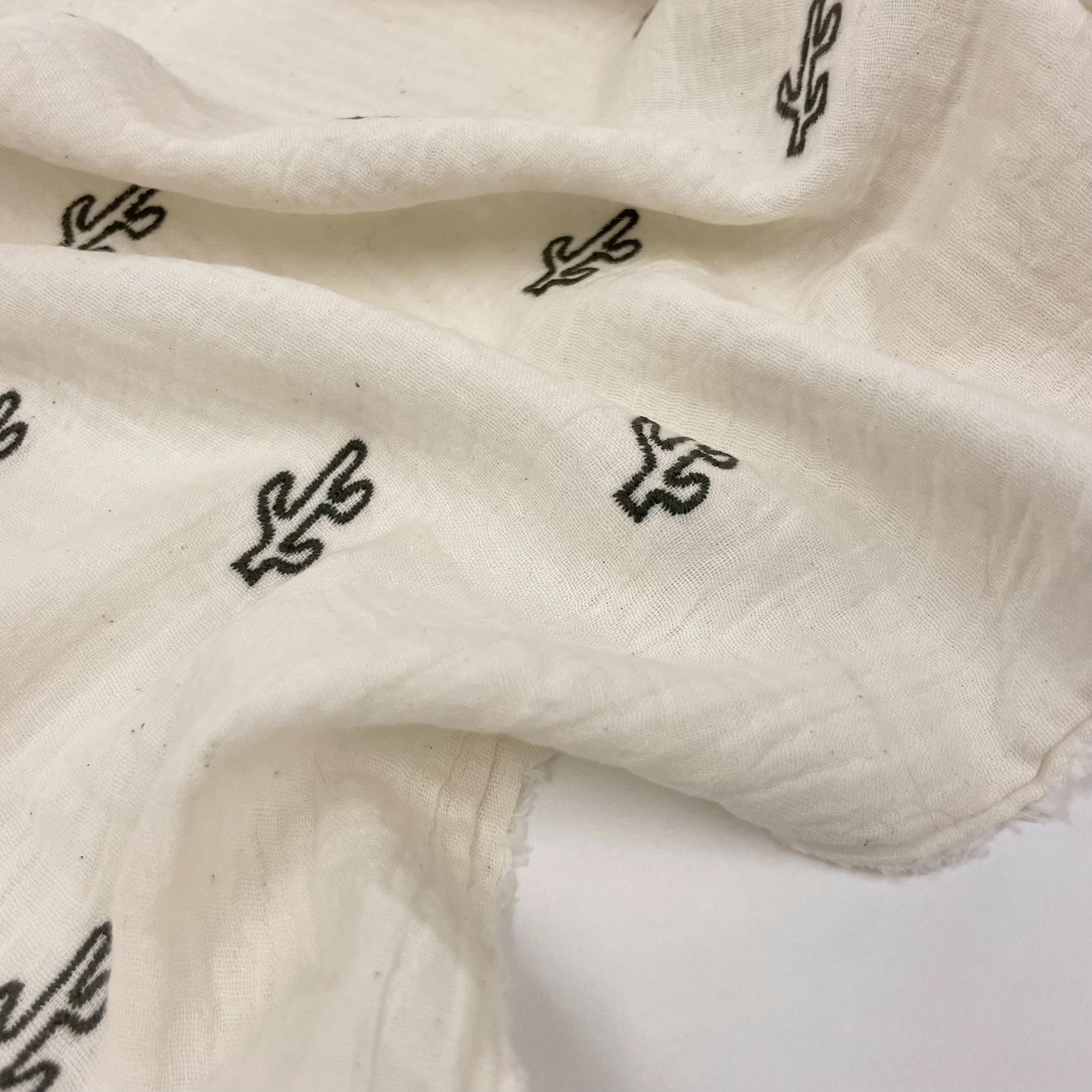 Hey Sew Sister - Cacti Embroidery Cotton Double Gauze Fabric for Sewing Dressmaking - Natural 3.jpeg