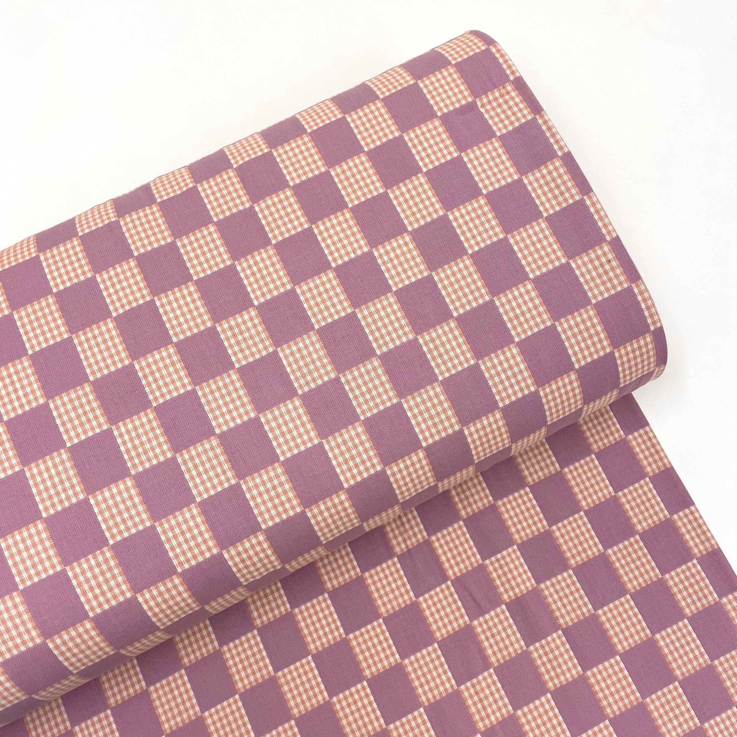 Hey Sew Sister - Amethyst Check from Checkmate by Fableism - Check Gingham Cotton Fabric 1.jpeg