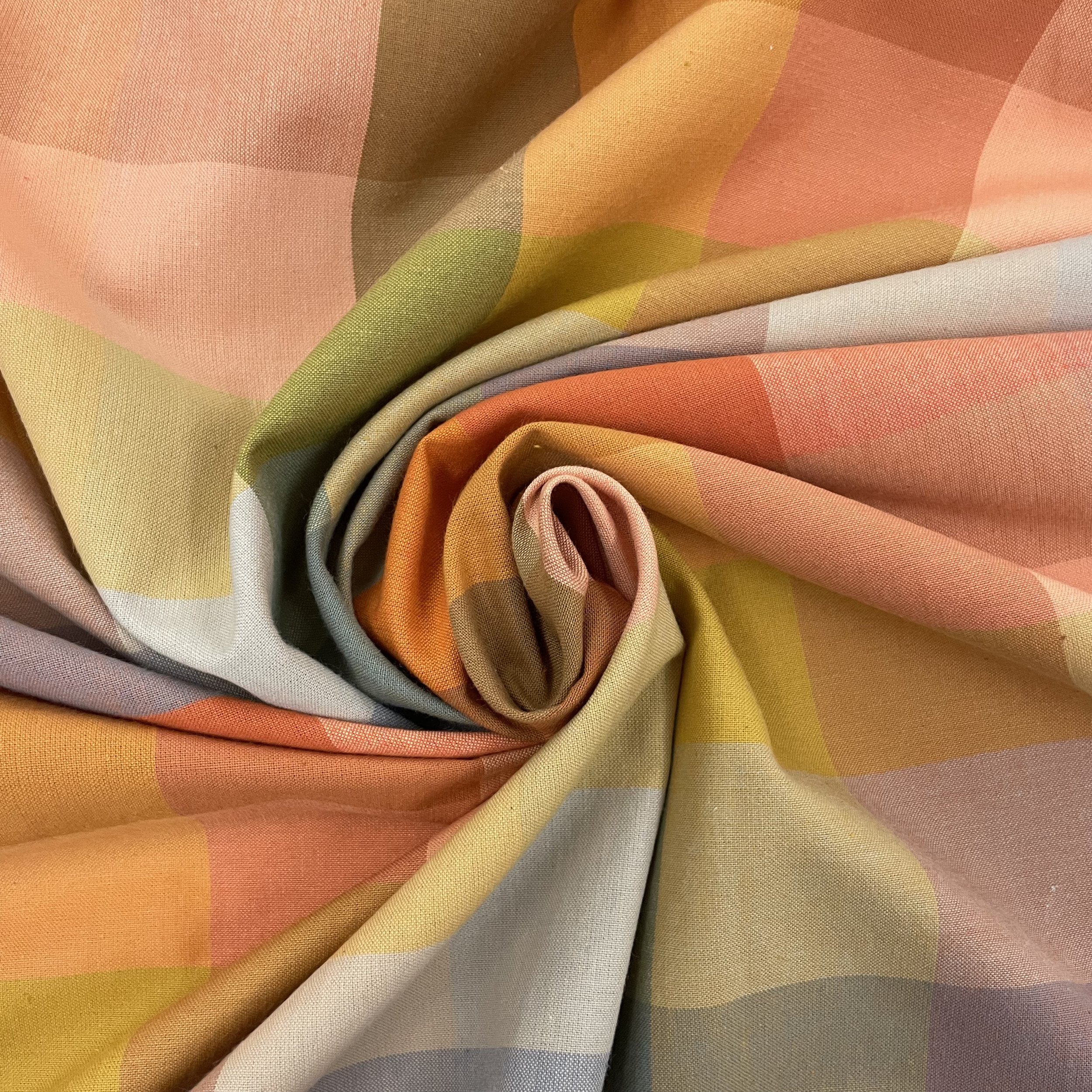 Hey Sew Sister - Fableism - Retro Happy Checkers - Lumiere Collection - Pastel Rainbow Check Cotton Fabric 3.jpeg